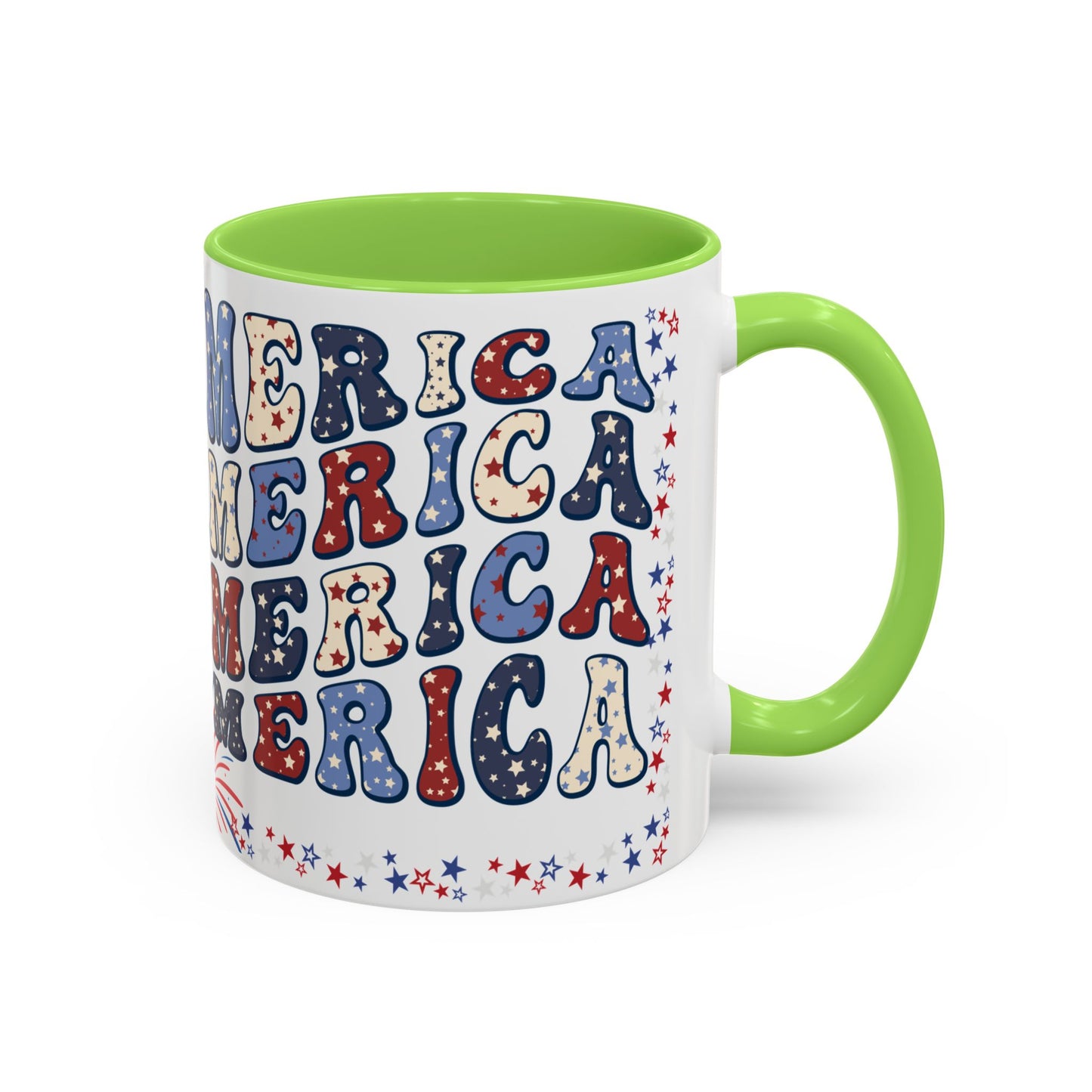 July 4, Red & Blue, Colorful Mugs, 11oz - 10590