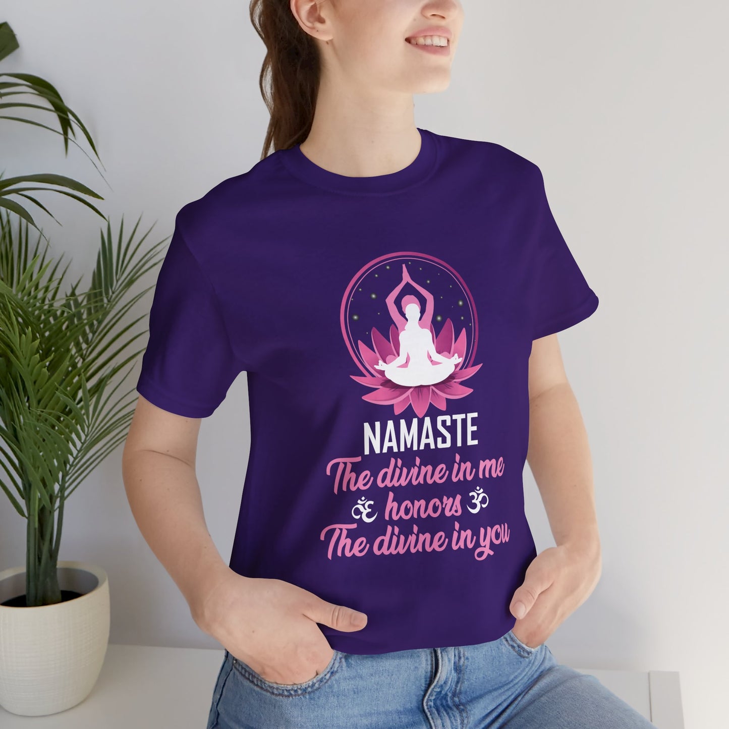 Yoga: Namaste, The Divine In Me & Honor, The Divine In You - Unisex Jersey Short Sleeve Tee - 12535