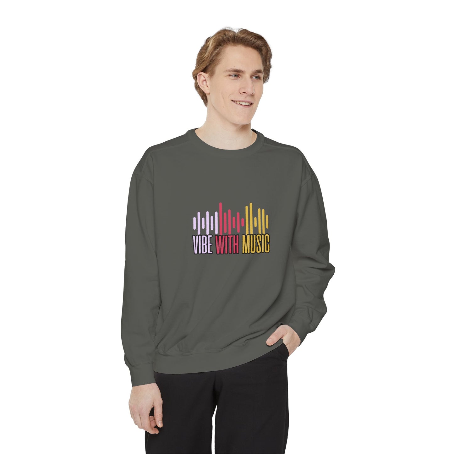 Vibe with Music - Unisex Garment-Dyed Sweatshirt - 10624