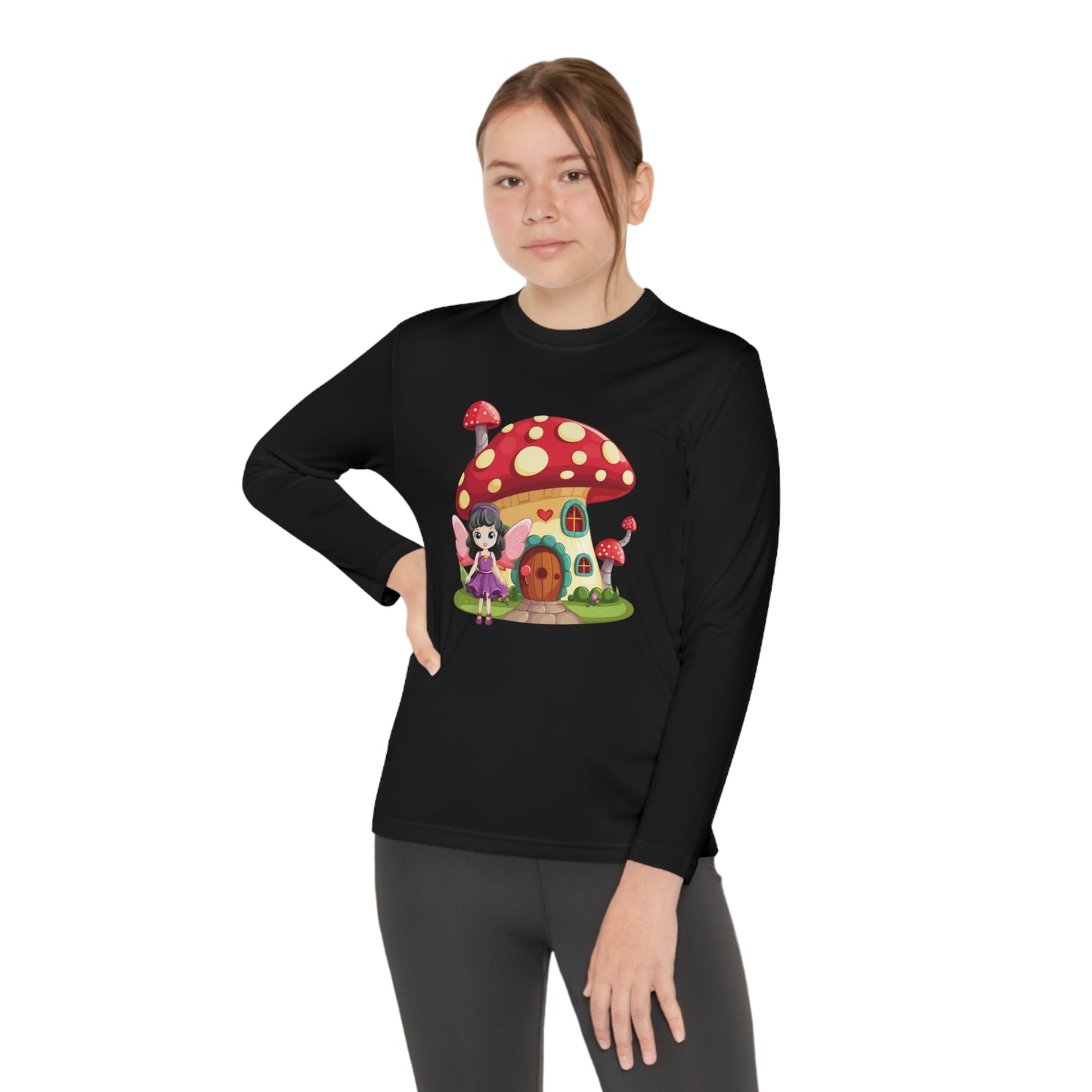 Fairy Mushroom House  - Youth Long Sleeve Competitor Tee