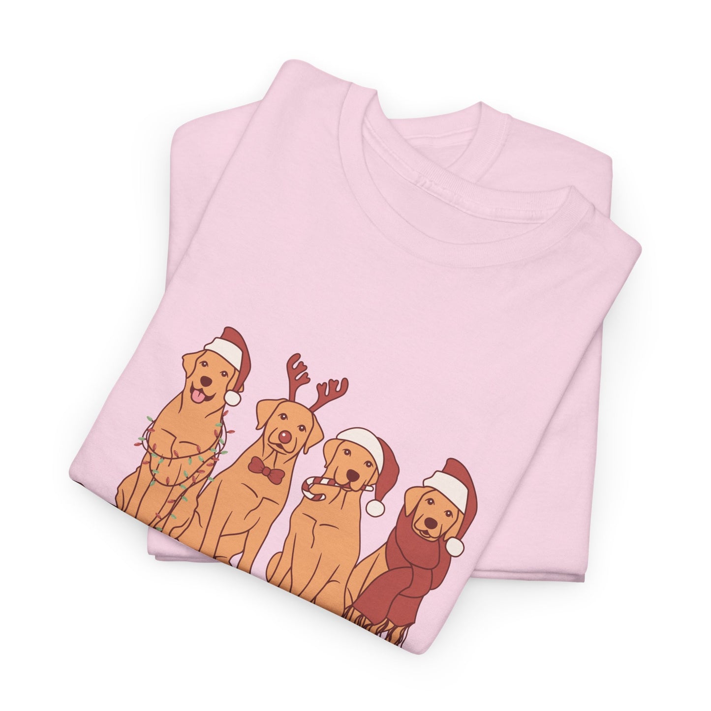 Golden Retrievers, Merry Christmas - Unisex Heavy Cotton Tee - 10282