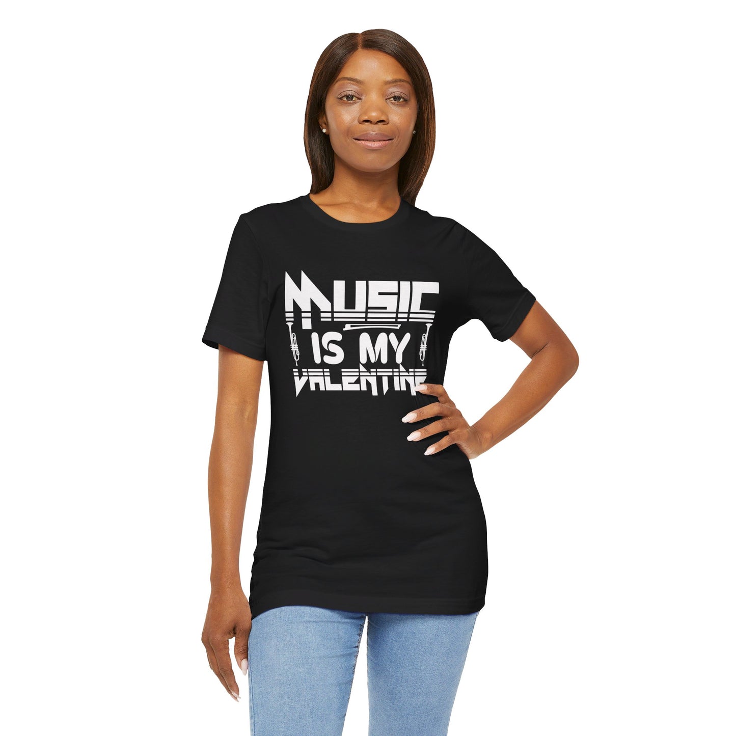 Music Is My Valentine - Unisex Jersey Short Sleeve Tee