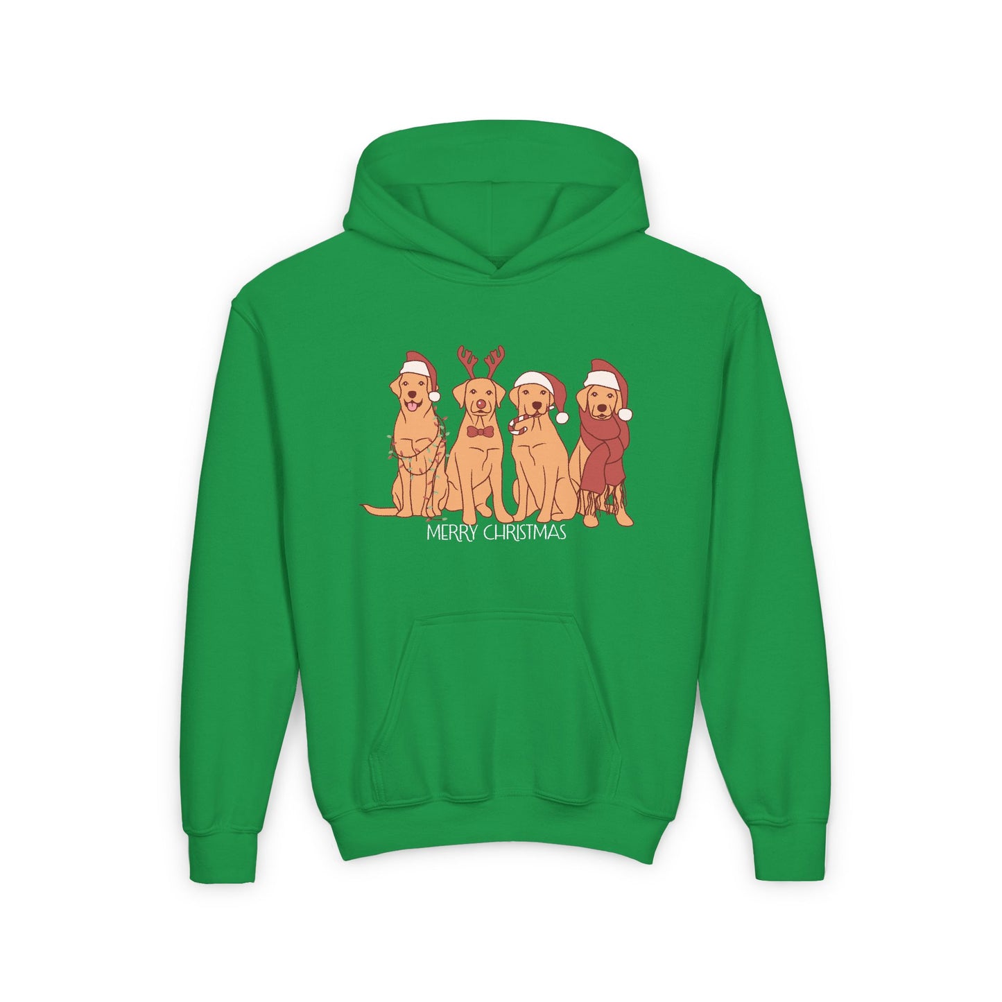 Dogs, Merry Christmas - Youth Heavy Blend Hooded Sweatshirt - 10271