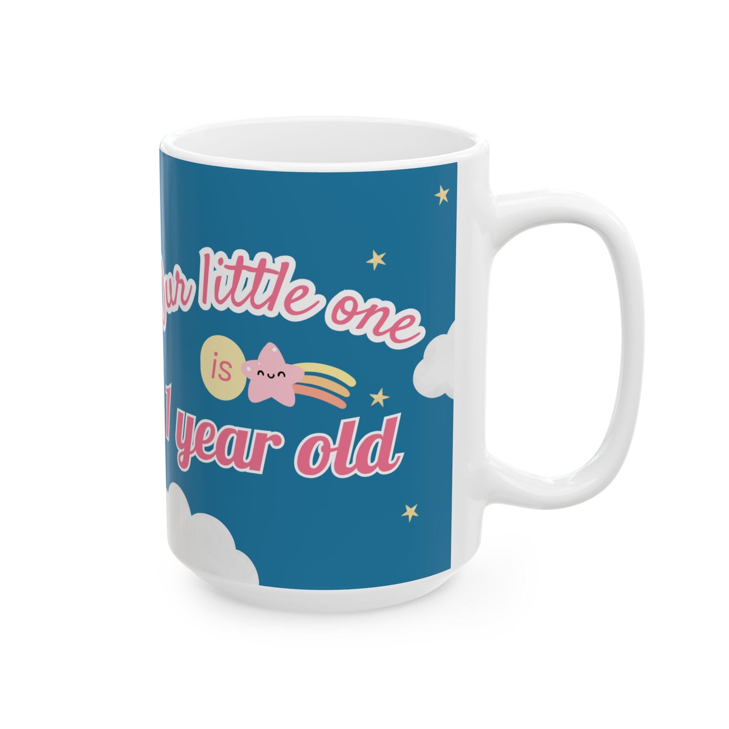 Birthday Celebration Ceramic Mug - Cute Gift for 1-Year-Old, Customizable Keepsake, Child's Birthday Mug, Fun Kids Party Favor, Baby - 13998