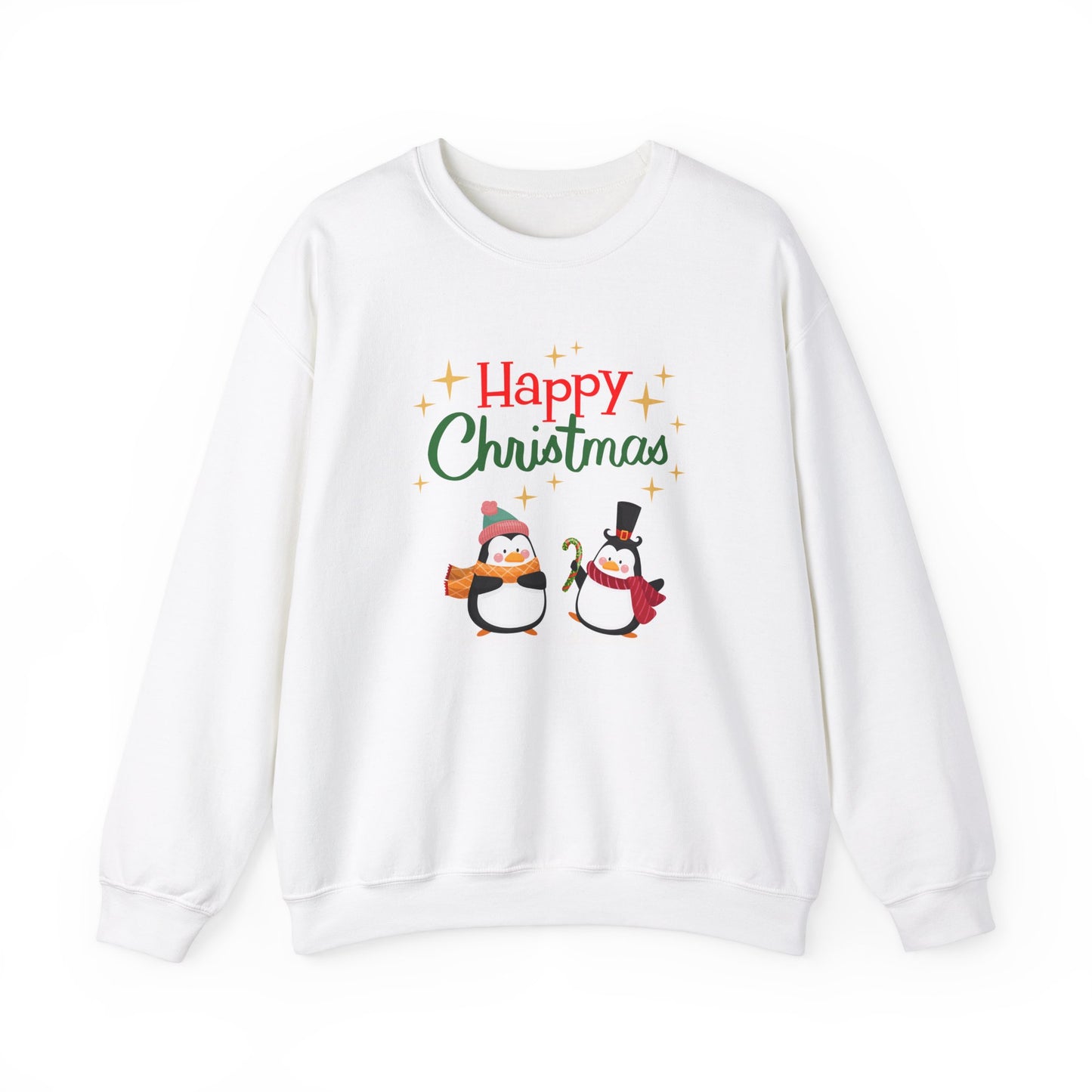 2 Penguins: Happy Christmas - Unisex Heavy Blend™ Crewneck Sweatshirt