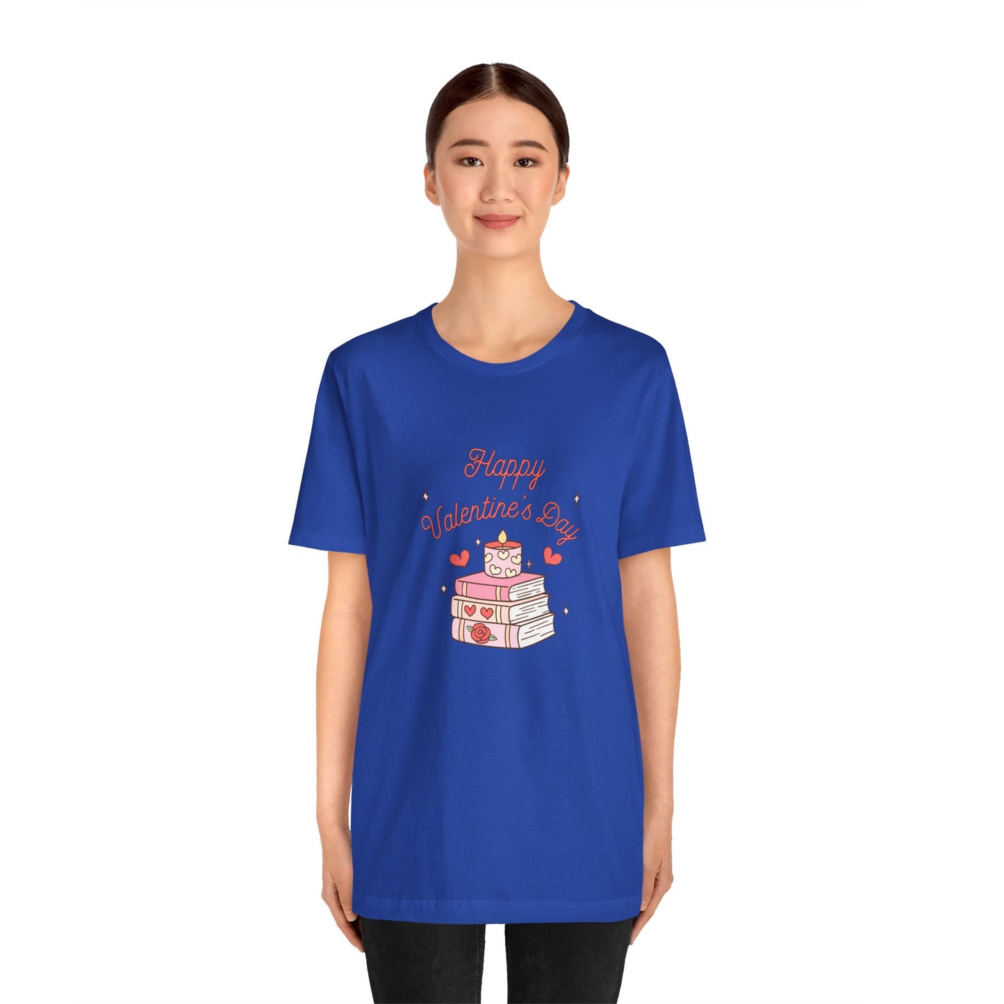 Books, Happy Valentine's Day - Unisex Jersey Short Sleeve Tee - 11572