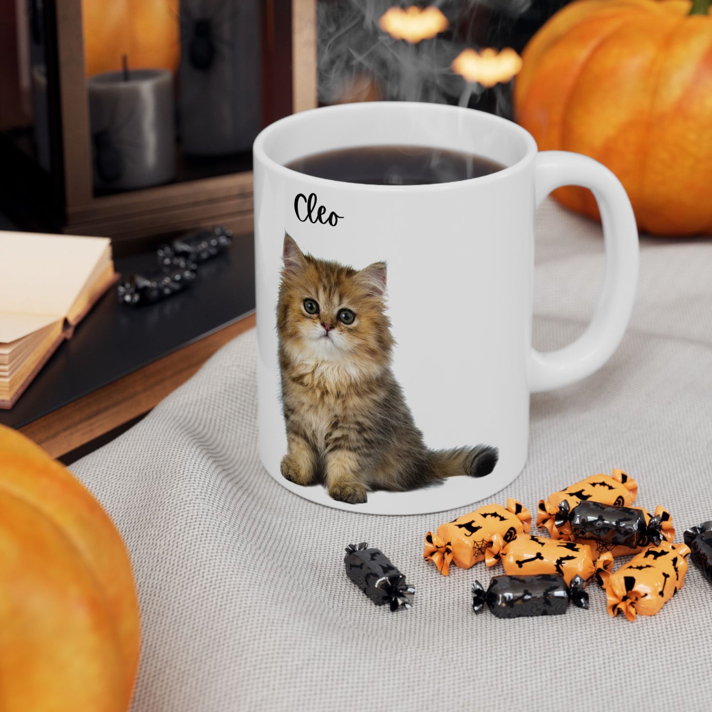 Cute Cat Ceramic Mug - Personalized Pet Lover Gift for Cat Owners, Coffee Cup, Cat Lover Mug, Customized Mug, Funny Animal Gift - 14202