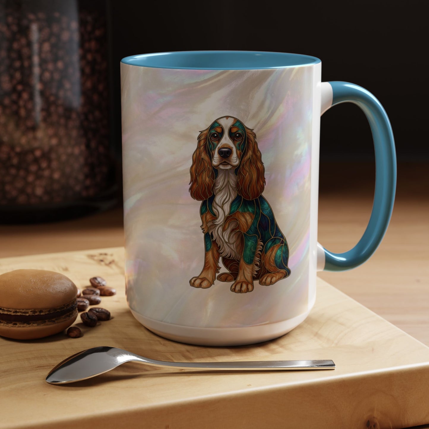 Cocker Spaniel Accent Coffee Mug -Stained Glass Style (11/15oz) - 14626