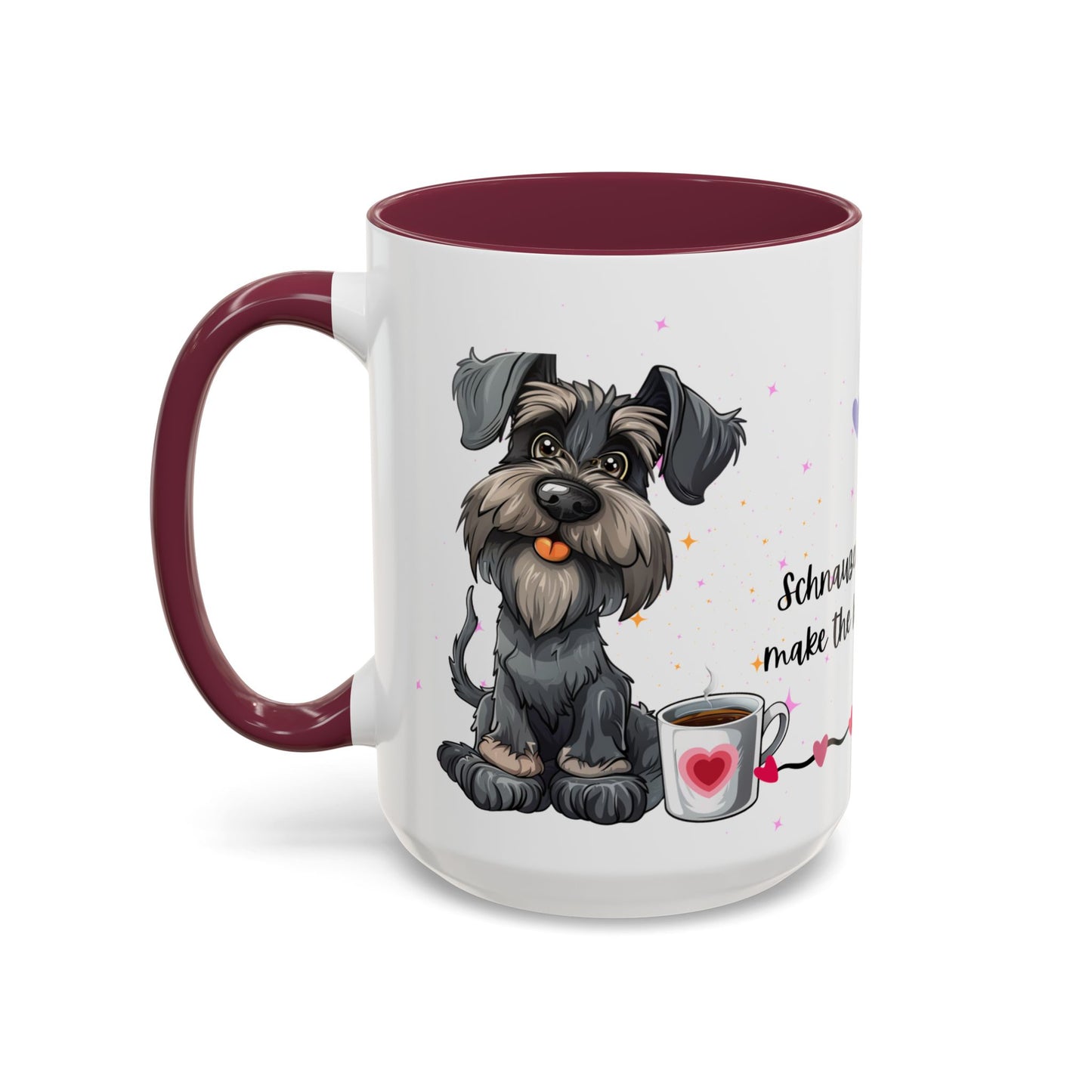 Schnauzers and Coffee Make the Best Mornings - Colorful Mugs, 11oz - 10655