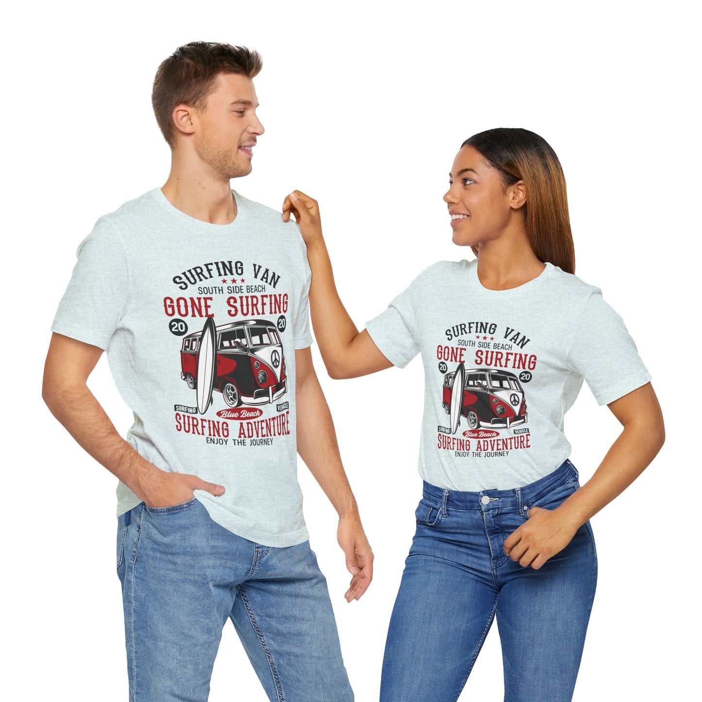 Surfing Van, Surfing Adventure - Unisex Jersey Short Sleeve Tee - 12613