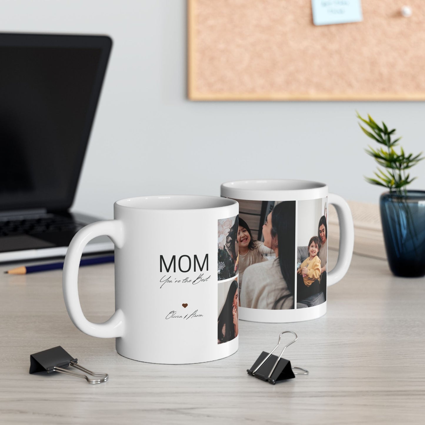 Mom, You're The Best, Mom & Daughter's Photos, Customizable - Ceramic Mug, (11oz, 15oz) - 11029