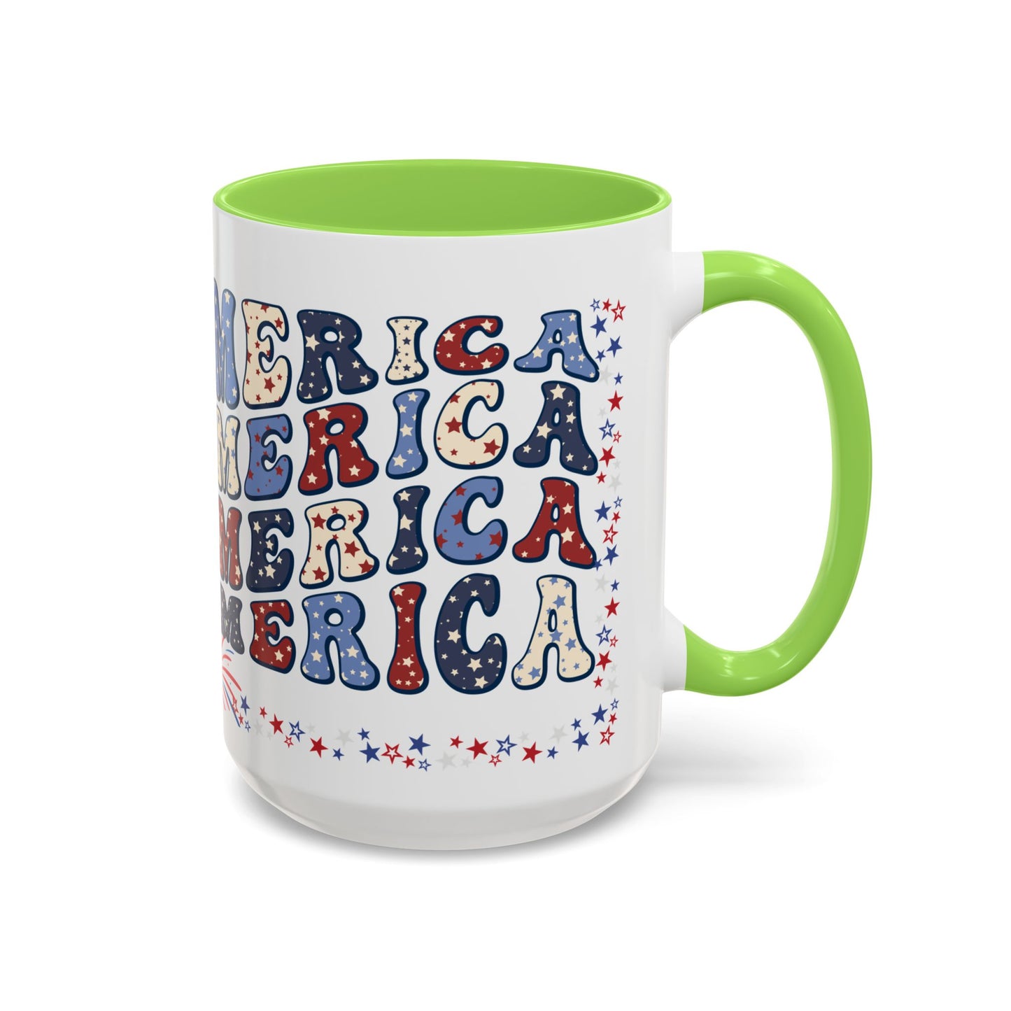 July 4, Red & Blue, Colorful Mugs, 11oz - 10590