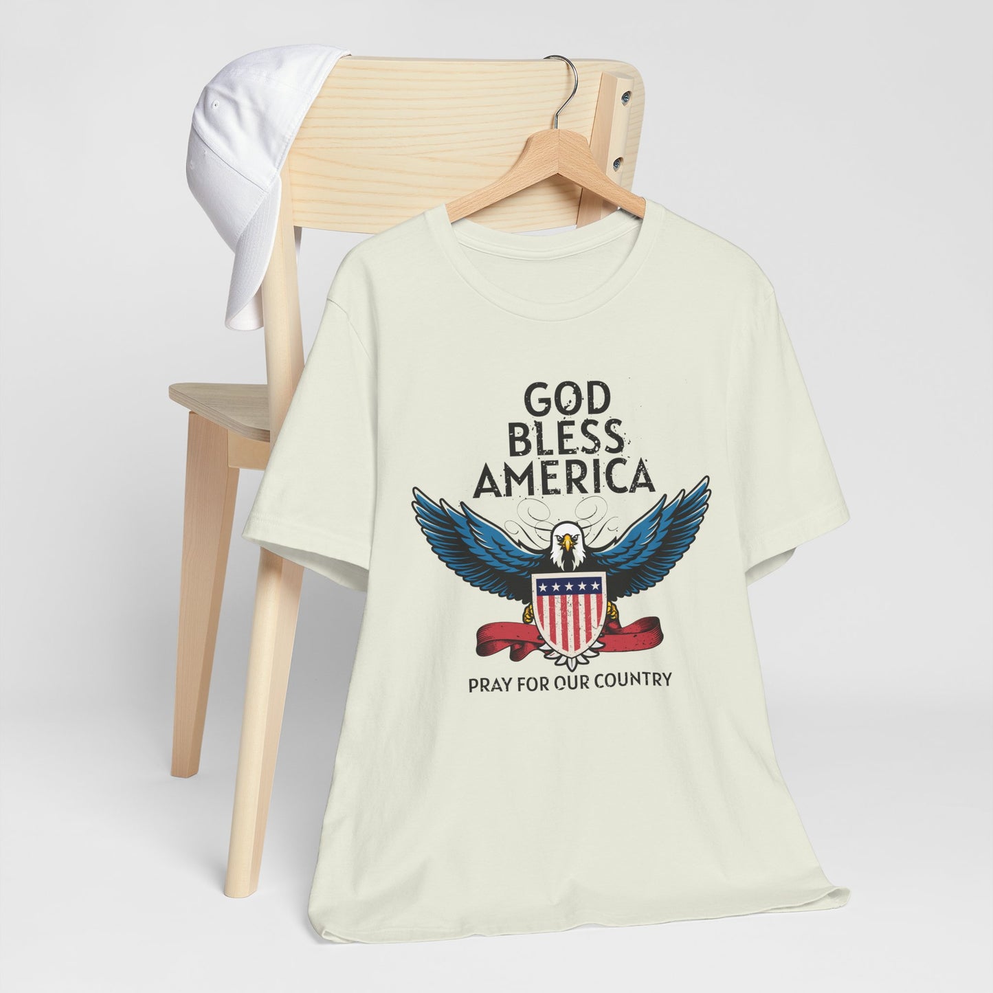 God Bless America Unisex Tee | Patriotic Shirt, American Eagle Design, Casual Wear, Independence Day, Gifts for Veterans - 13786