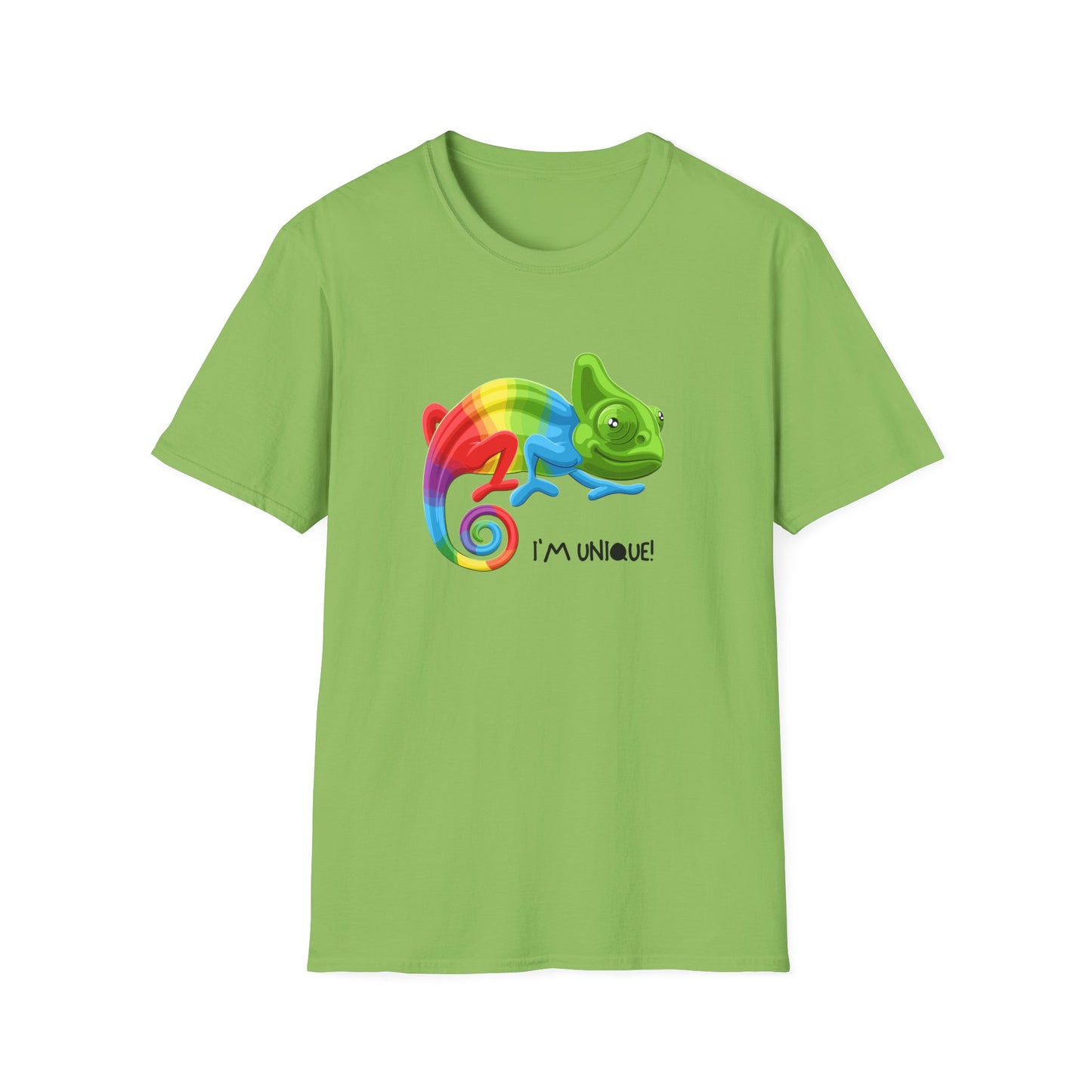 Unique Colorful Chameleon Unisex Softstyle T-Shirt - I'm Unique - 11823