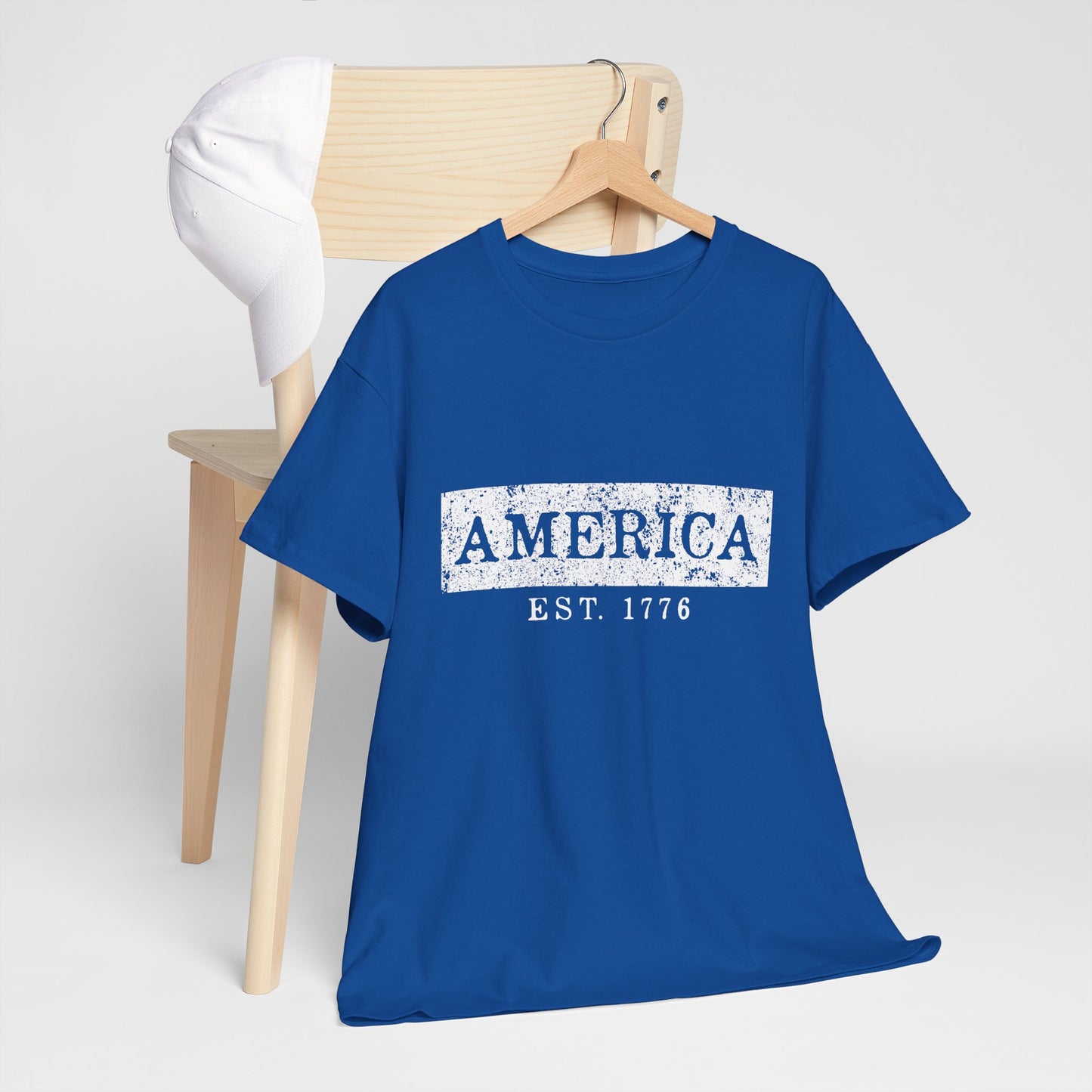 Patriotic Unisex Tee - America EST 1776, Vintage Style Shirt, Independence Day Gift, Casual Wear, Gifts for Him/Her - 13736