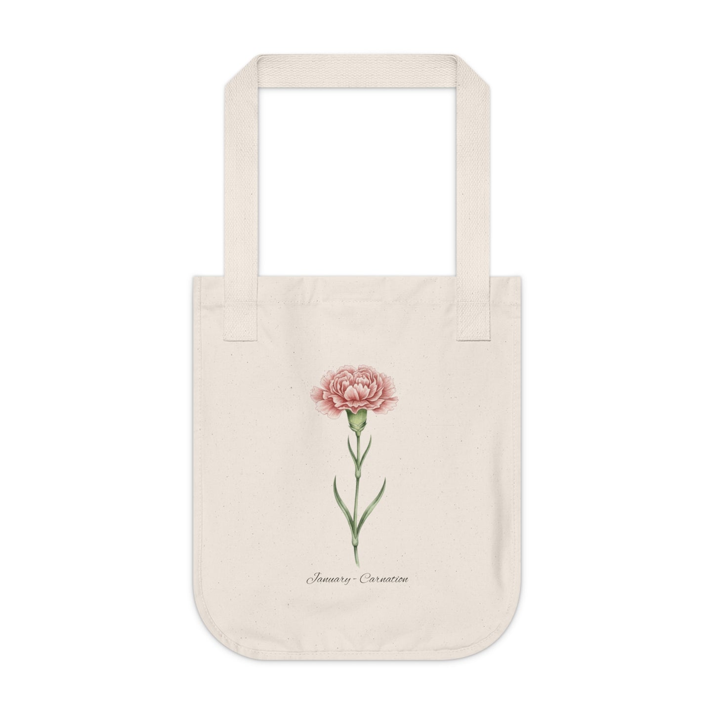 January Carnation Birth Flower Tote Bag - 14692