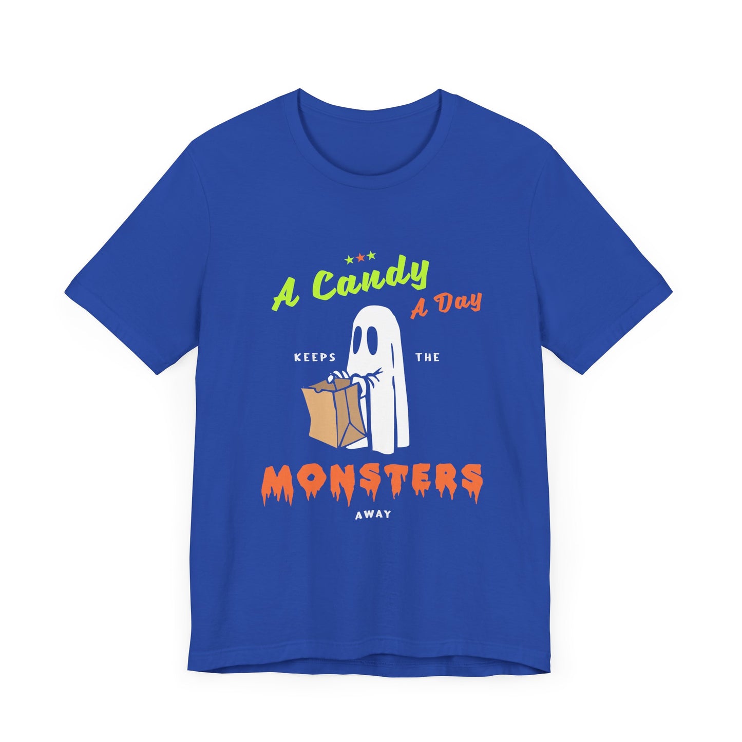 Halloween: A Candy Day Keeps The Monsters Away - Unisex Jersey Short Sleeve Tee - 12663