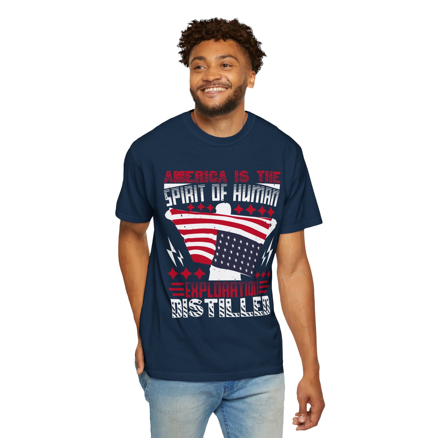 Patriotic Unisex T-Shirt - Spirit of Human Exploration, Independence Day Gift, July 4th Celebration Wear, American Pride Tee - 13792