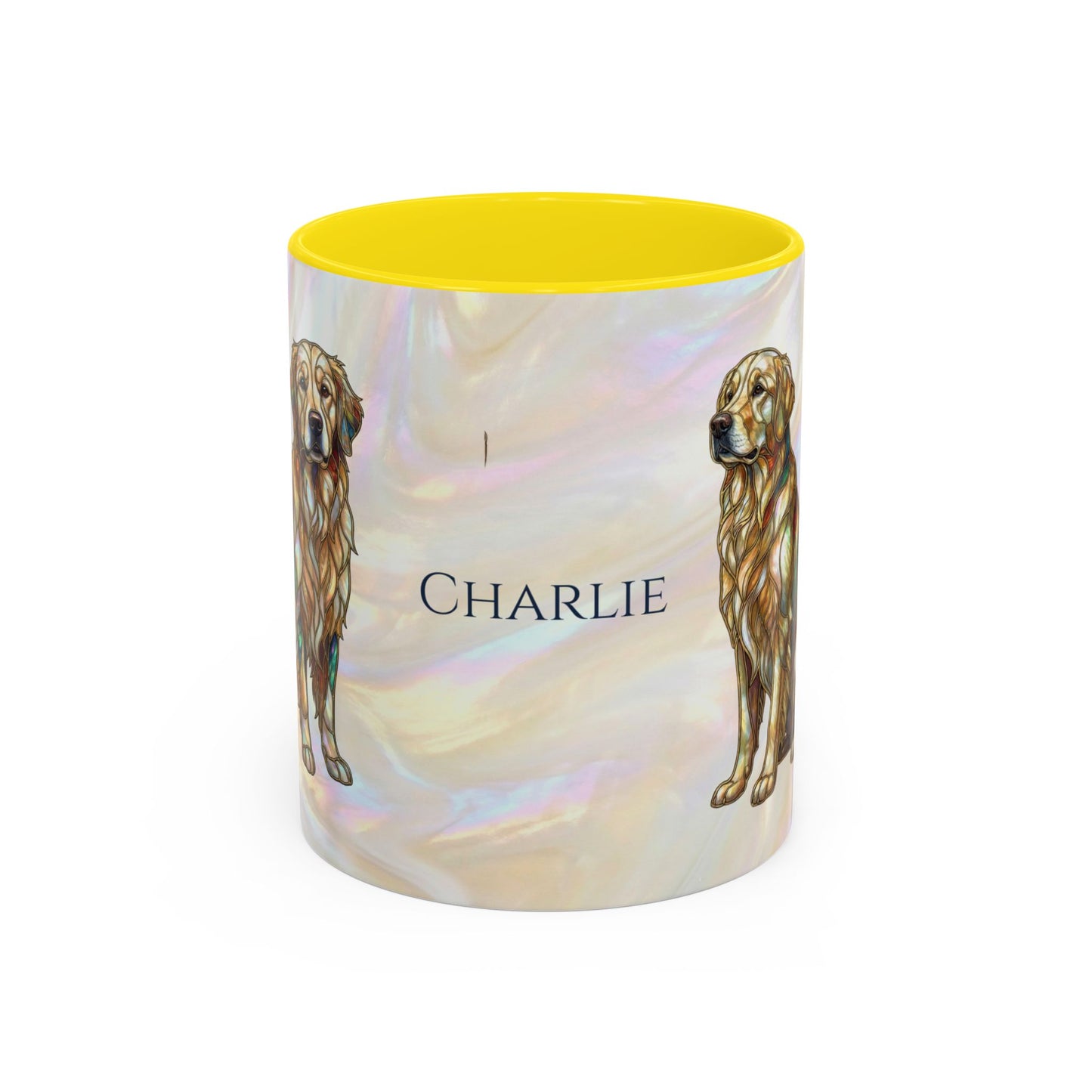 Personalized Golden Retriever Coffee Mug - Stained Glass Design 11/15oz - 14534