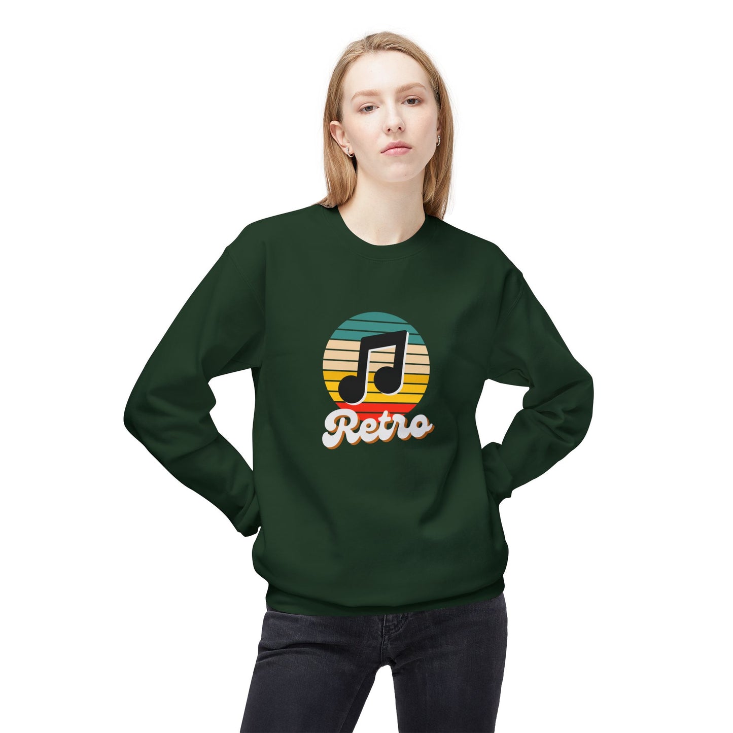 Retro Music - Unisex Midweight Softstyle Fleece Crewneck Sweatshirt - 10606