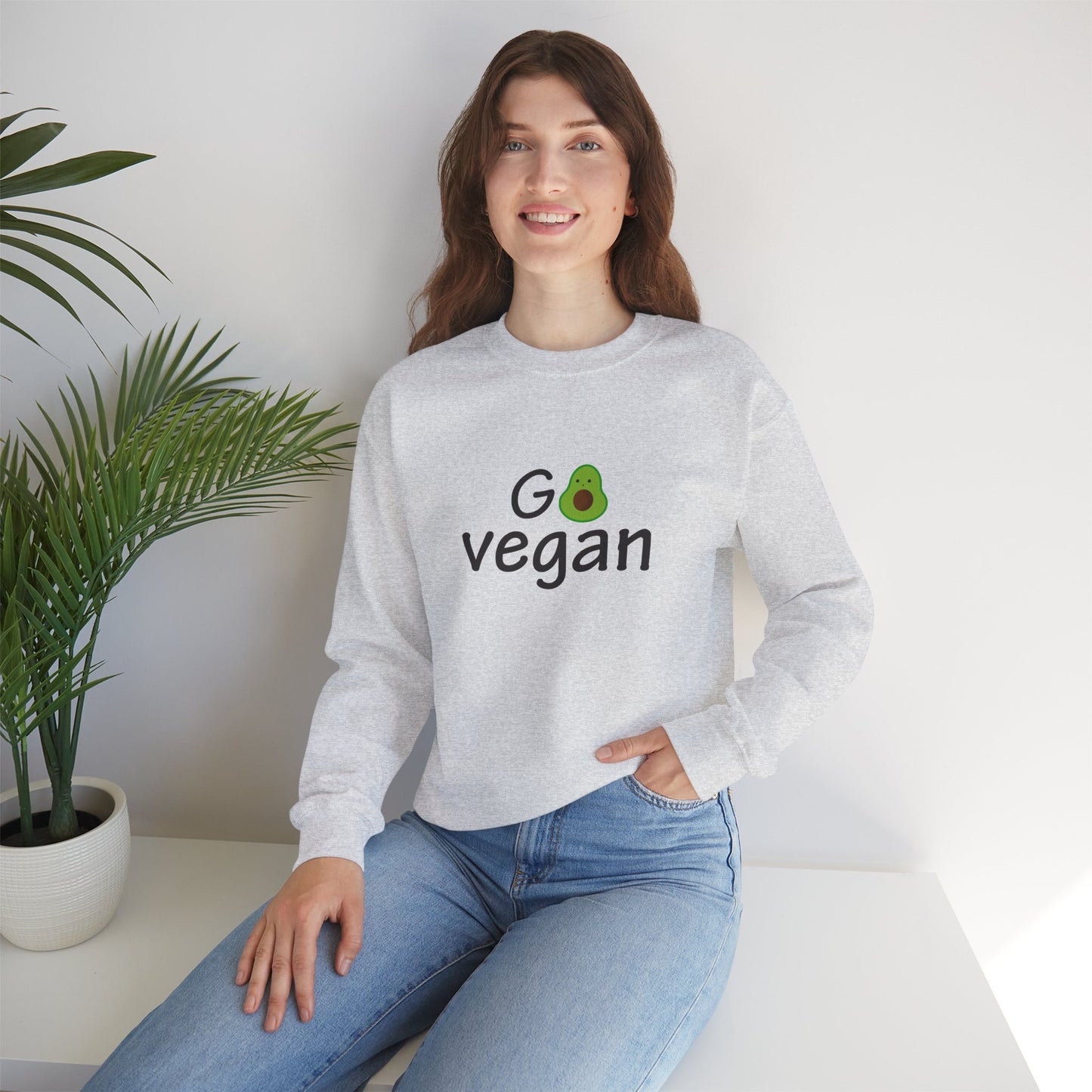 Go Vegan - Unisex Heavy Blend™ Crewneck Sweatshirt