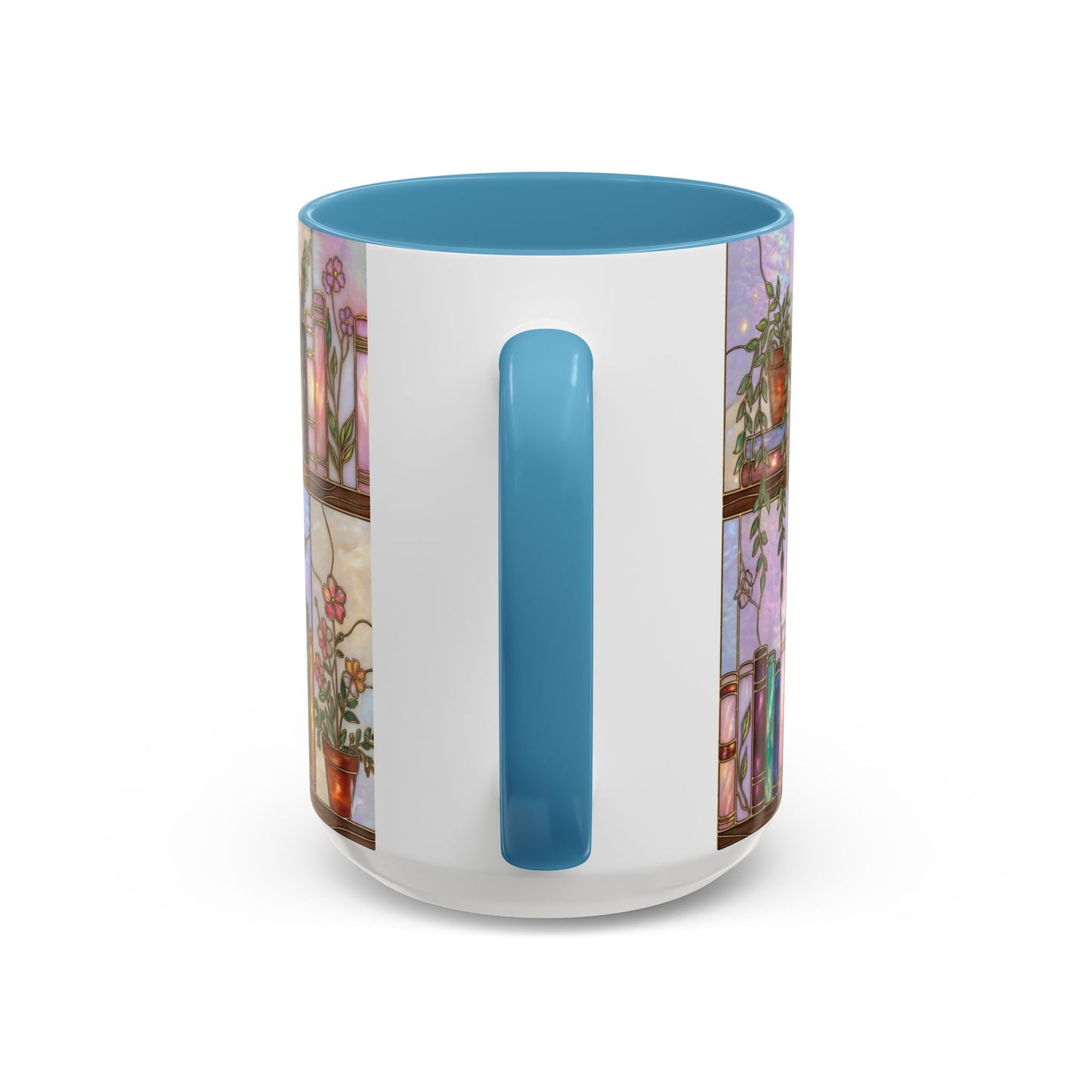 Magic Book Shelf Accent Coffee Mug — Stained Glass Design (11/15 oz) - 14529