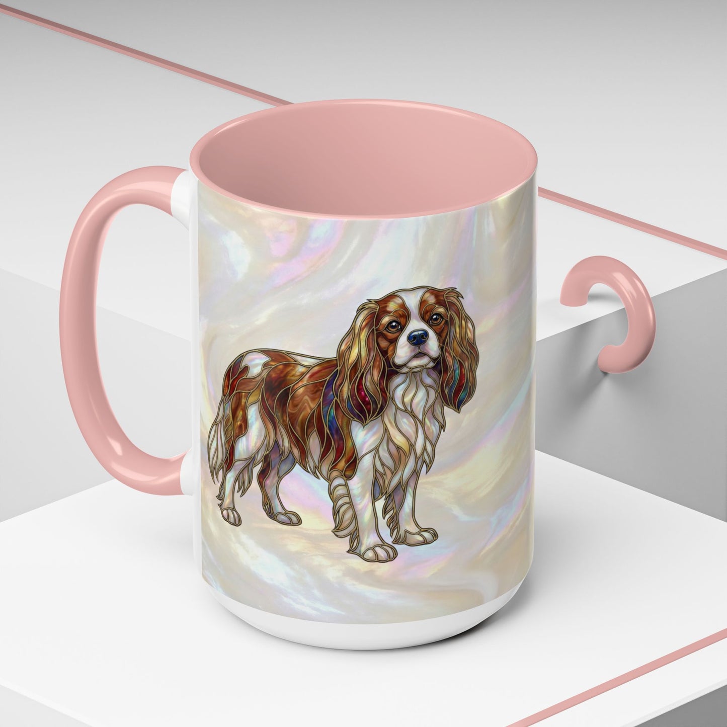 Cavalier King Charles Accent Coffee Mug -Stained Glass Style (11/15oz) - 14624