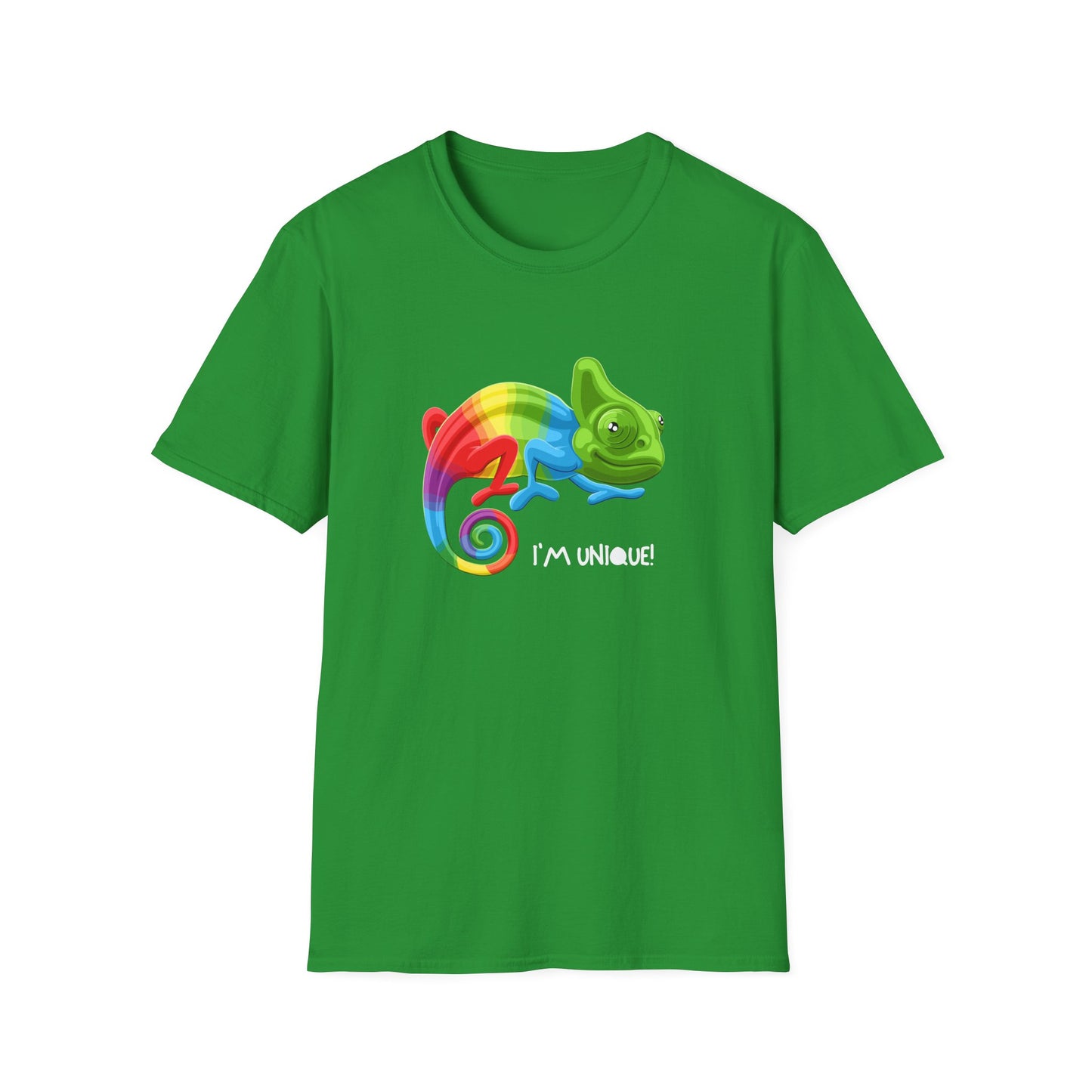 Unique Colorful Chameleon Unisex Softstyle T-Shirt - I'm Unique - 11823