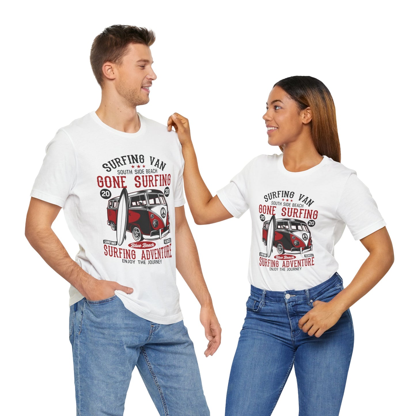 Surfing Van, Surfing Adventure - Unisex Jersey Short Sleeve Tee - 12613