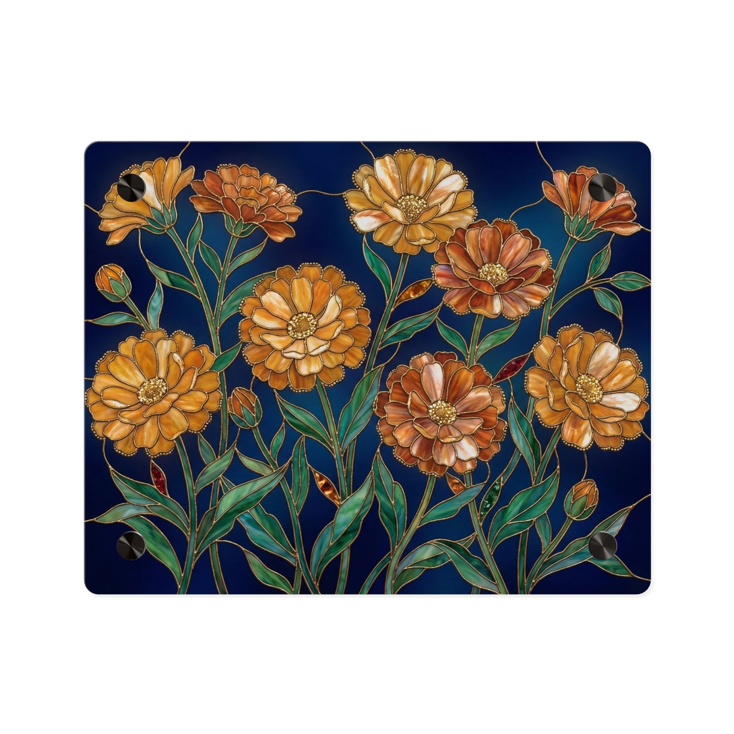 Marigold Bloom Acrylic Wall Art Panel — Botanical Floral Home Decor - 14608