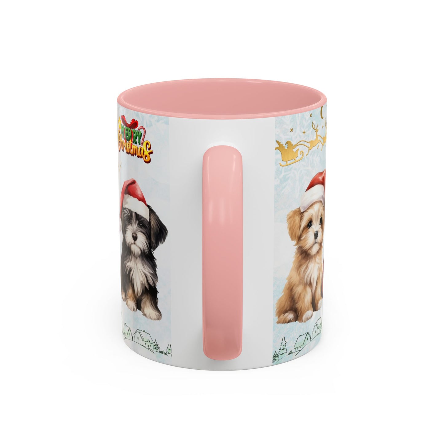 Merry Christmas, Puppies - Accent Coffee Mug (11, 15oz)