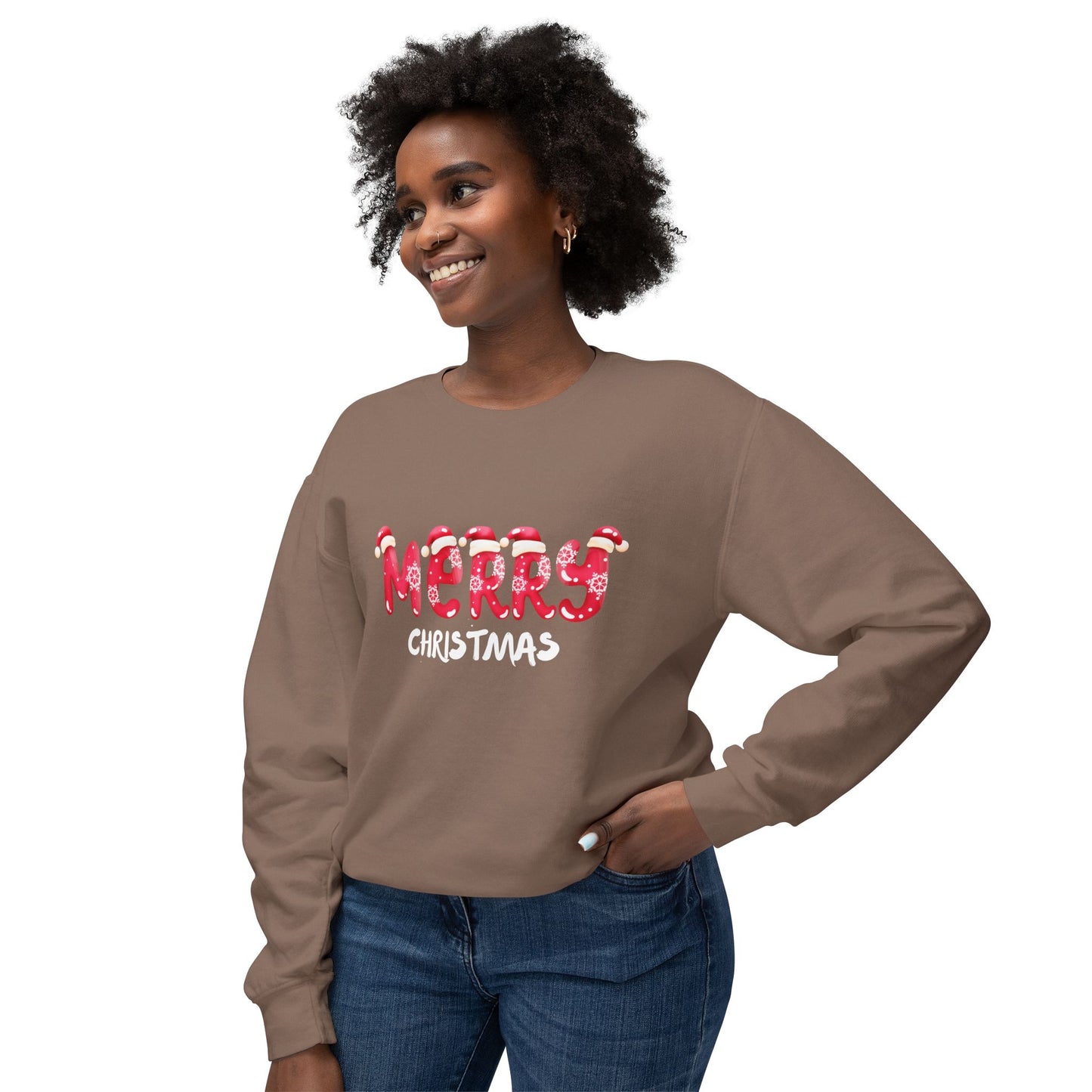 Merry Christmas - Unisex Lightweight Crewneck Sweatshirt