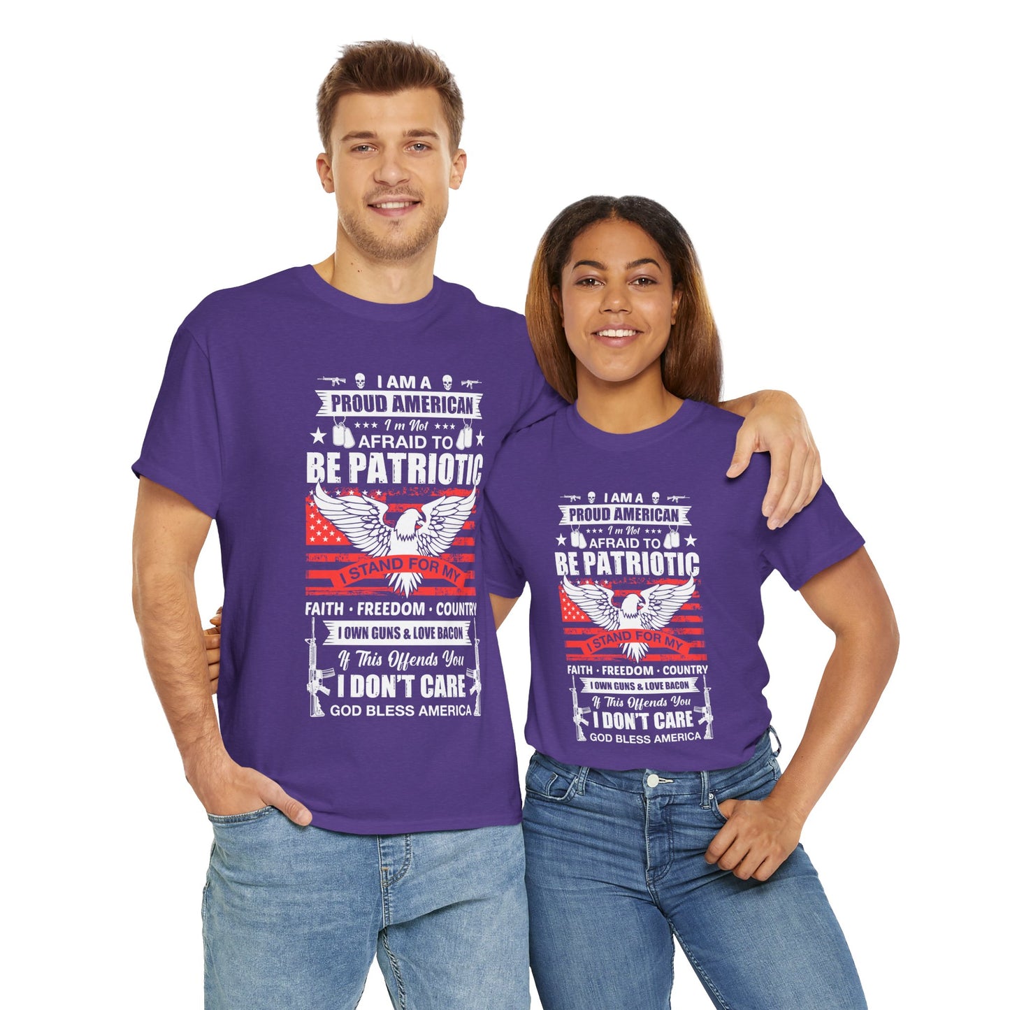 Unisex Patriotic Tee - Proud American T-Shirt, 4th of July Gift, Freedom Shirt, Memorial Day Apparel, Casual Wear - 13789