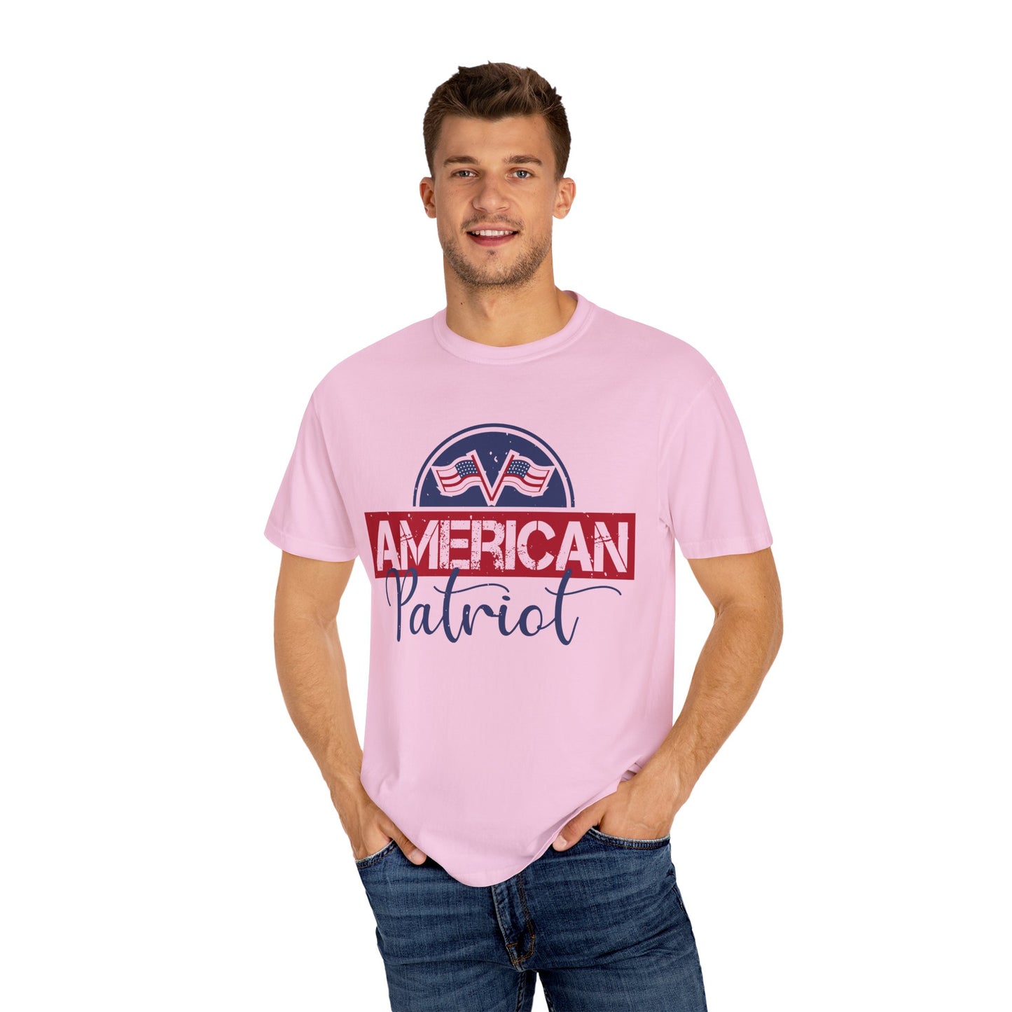 American Patriot Garment-Dyed T-Shirt, USA Pride Tee, 4th of July Shirt, Americana Apparel, Unisex Casual Wear - 13813