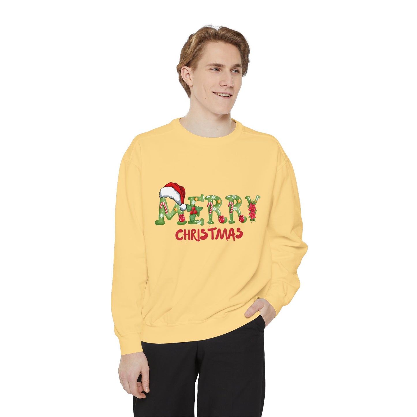 Merry Christmas - Unisex Garment-Dyed Sweatshirt