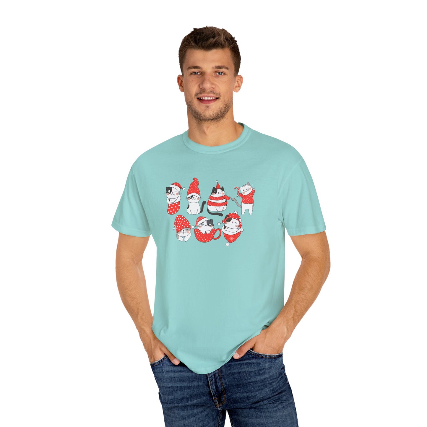 Christmas Cats - Unisex Garment-Dyed T-shirt - 10077