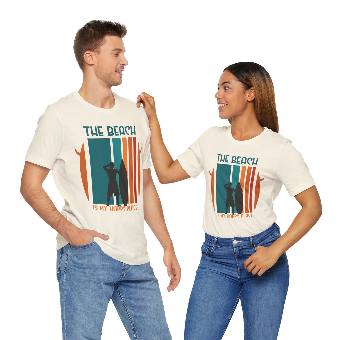 The Beach Is My Happy Place - Unisex Jersey Short Sleeve Tee - 13131