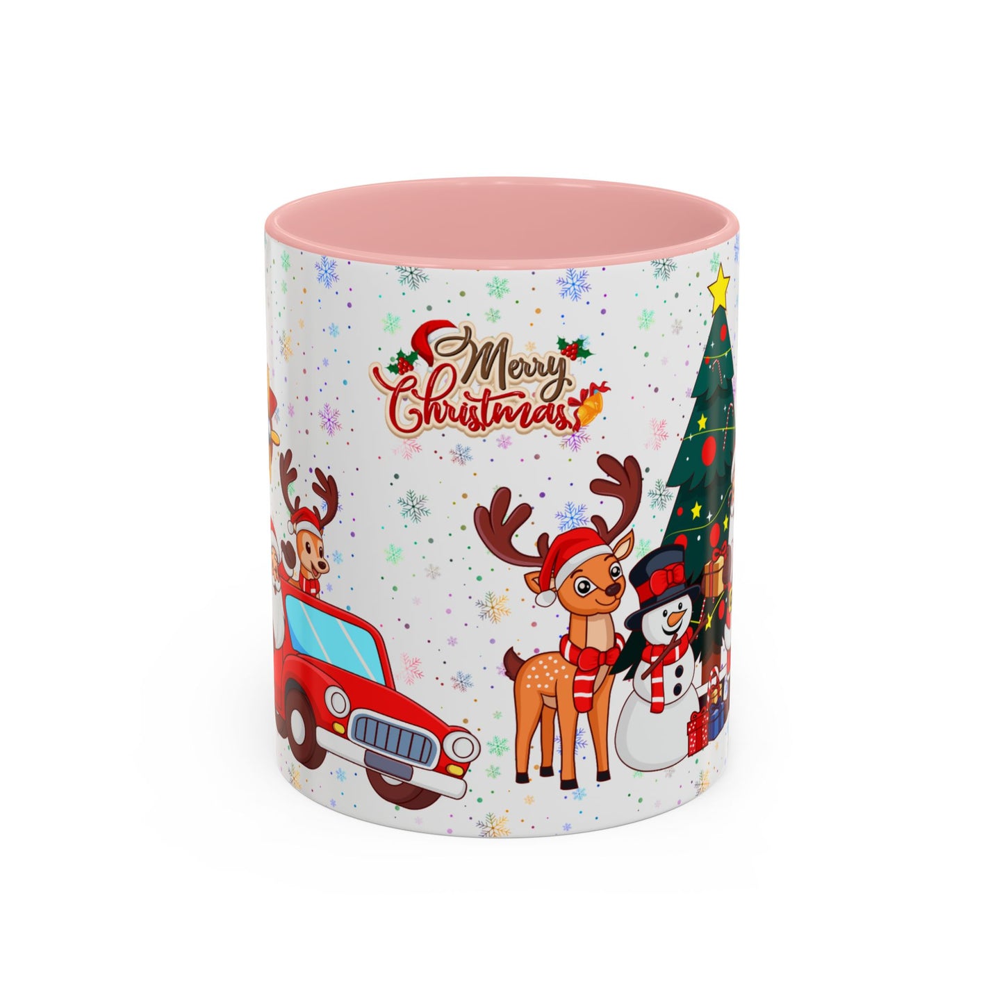 Christmas Party, Santa, Snowman, Reindeer - Accent Coffee Mug (11, 15oz) - 10426