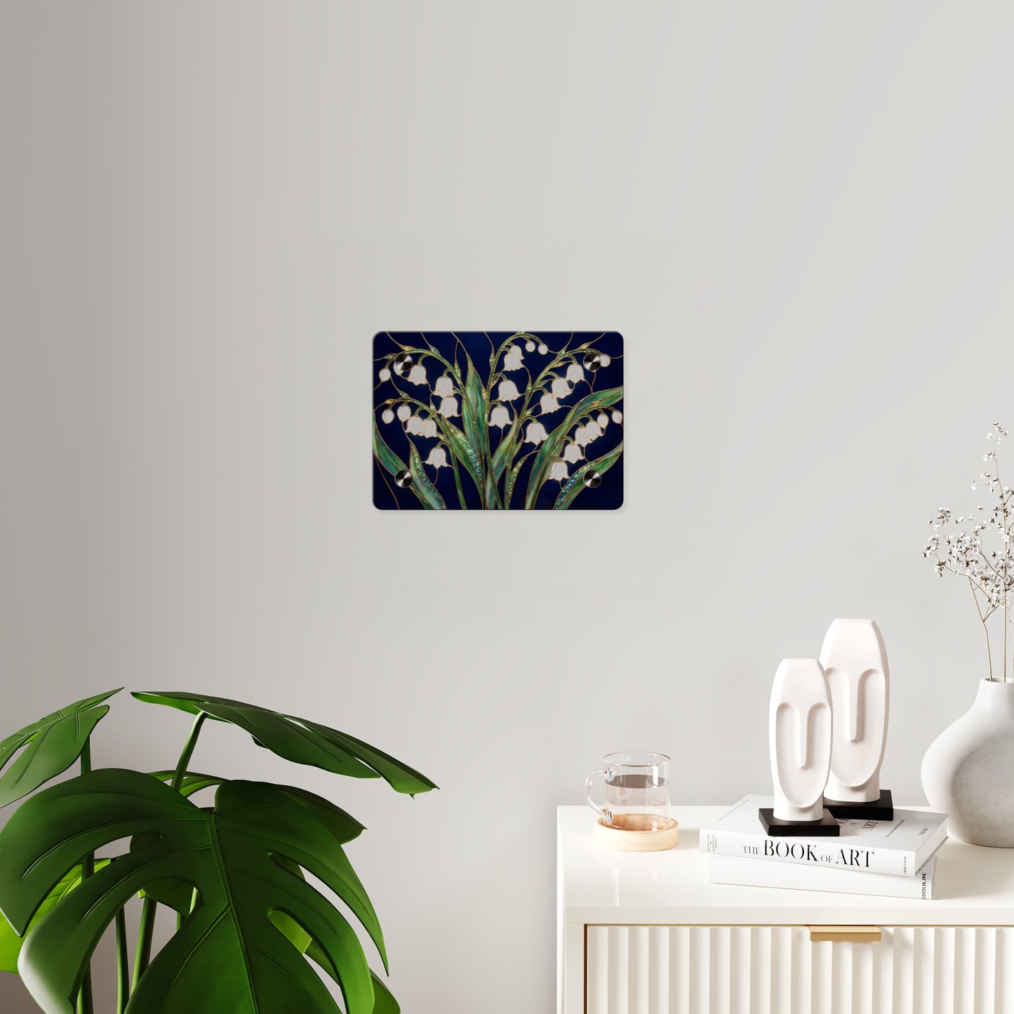 Lily of the Valley Acrylic Wall Art Panel — Botanical Floral Home Decor - 14603