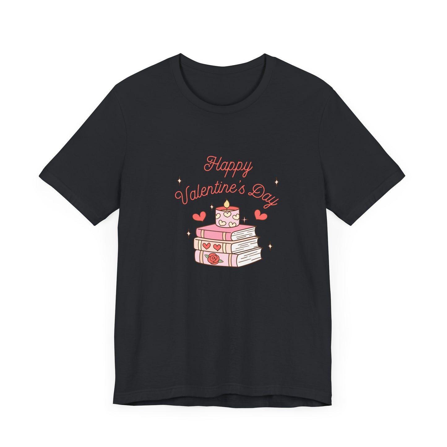 Books, Happy Valentine's Day - Unisex Jersey Short Sleeve Tee - 11572