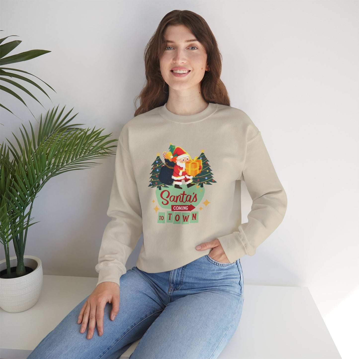 Santa's Coming to Town - Unisex Heavy Blend™ Crewneck Sweatshirt