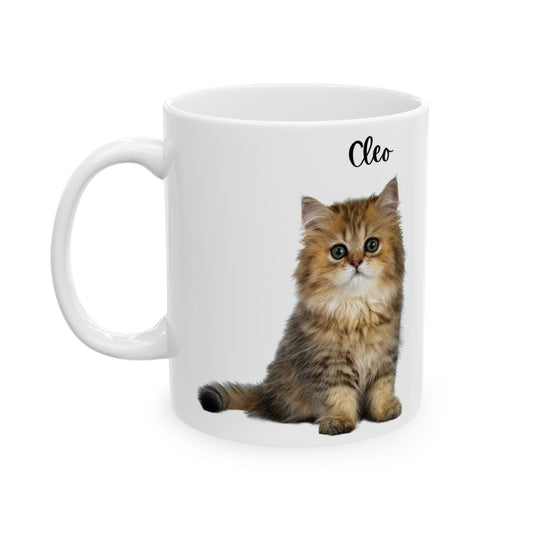 Cute Cat Ceramic Mug - Personalized Pet Lover Gift for Cat Owners, Coffee Cup, Cat Lover Mug, Customized Mug, Funny Animal Gift - 14202