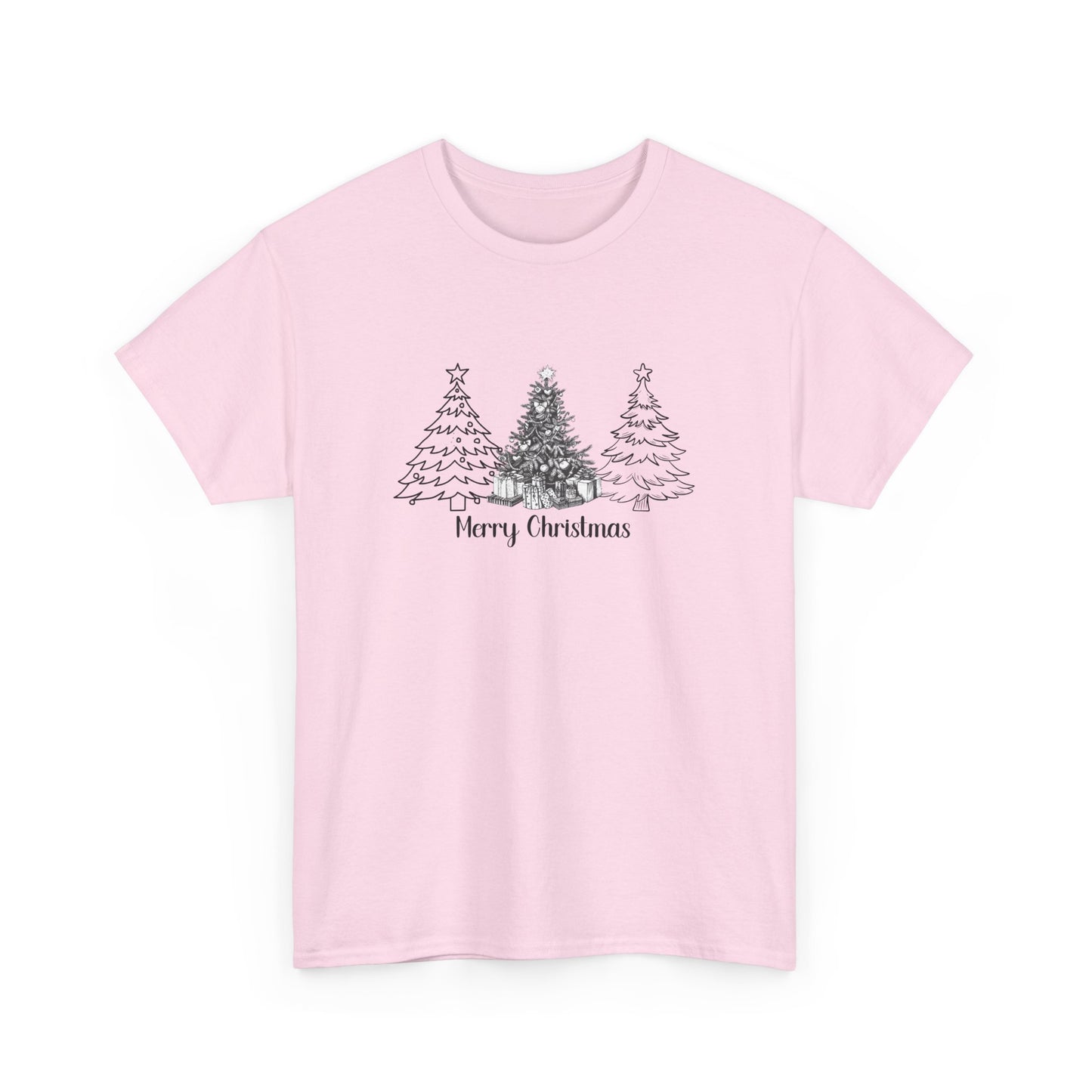 Merry Christmas, Trees - Unisex Heavy Cotton Tee - 10112