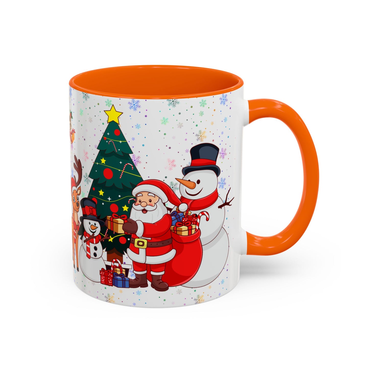 Christmas Party, Santa, Snowman, Reindeer - Accent Coffee Mug (11, 15oz) - 10426