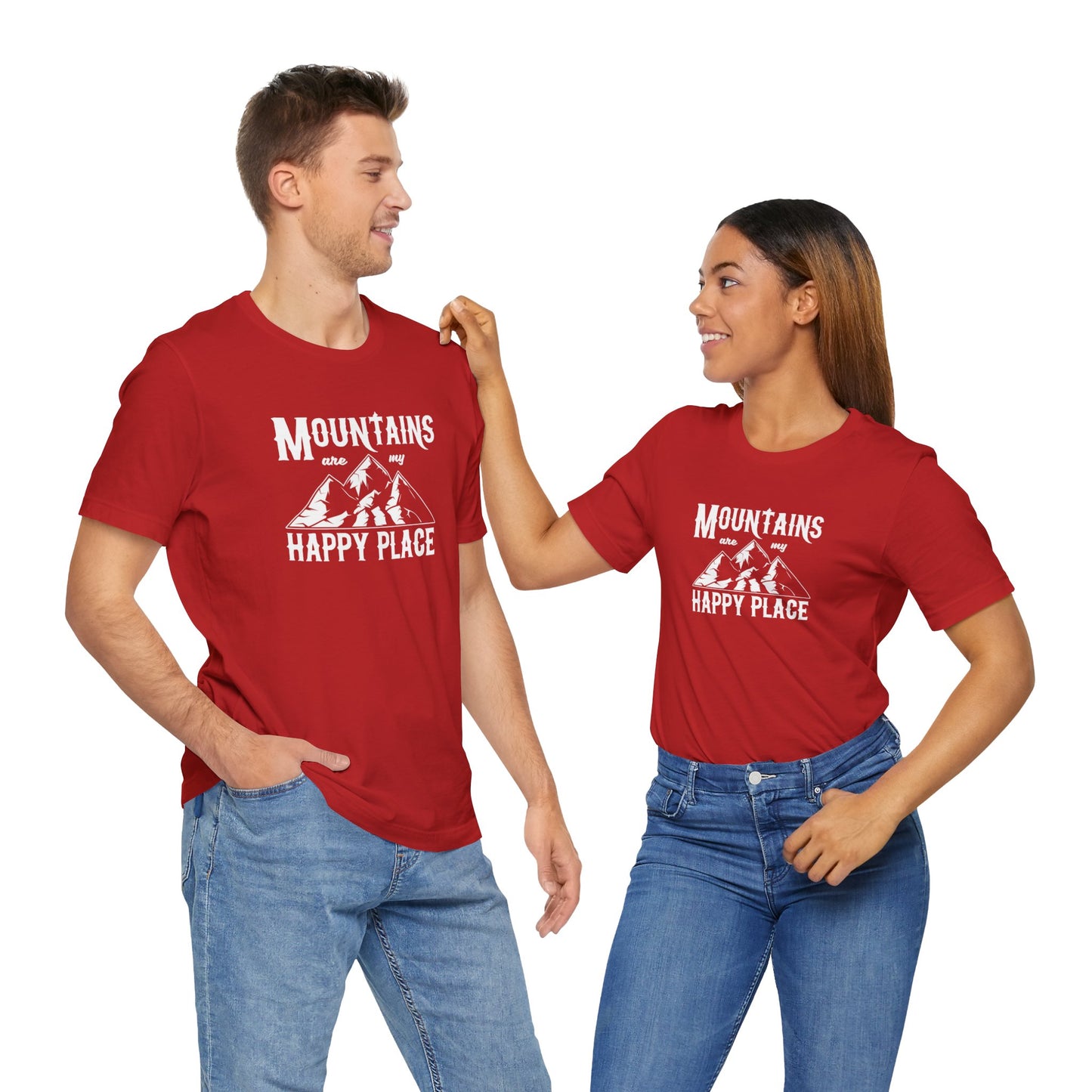 Mountains Are My Happy Place - Unisex Jersey Short Sleeve Tee