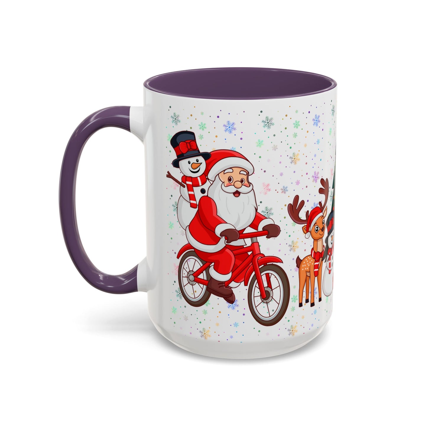 Christmas Party, Santa, Snowman & Reindeer - Accent Coffee Mug (11, 15oz) - 10429