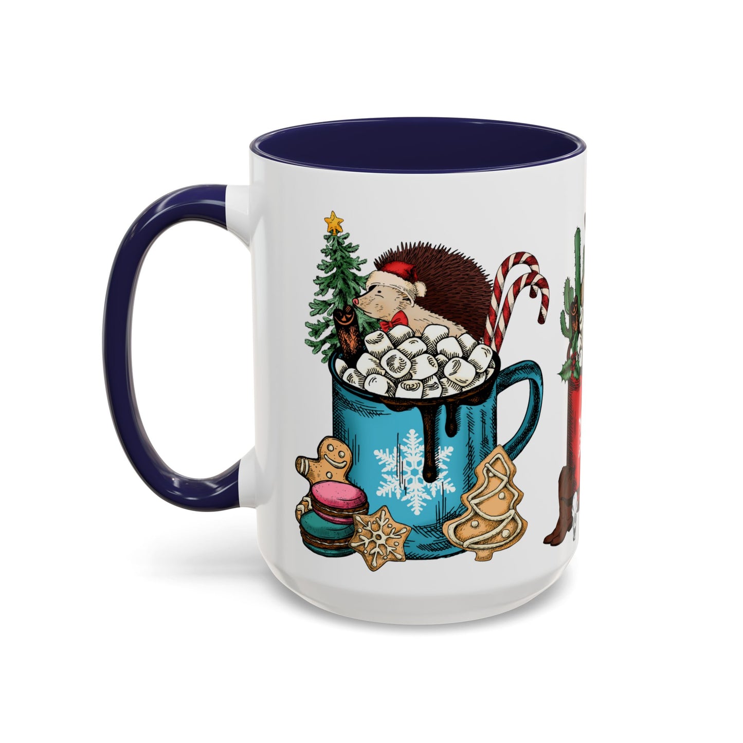 Christmas Marshmallow Mugs with Animals - Accent Coffee Mug (11, 15oz) - 10306