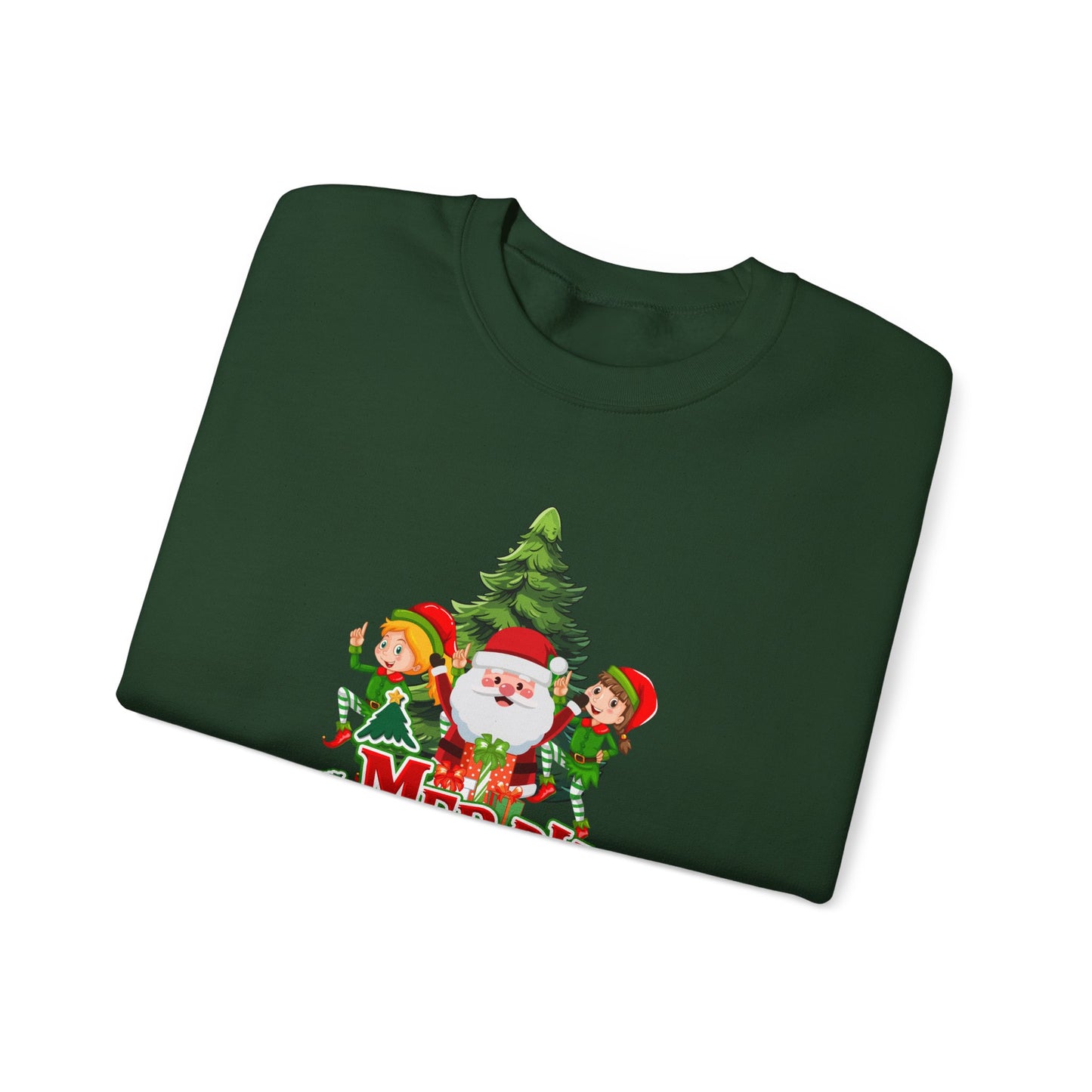 Santa & Elves, Merry Christmas - Unisex Heavy Blend™ Crewneck Sweatshirt - 10545