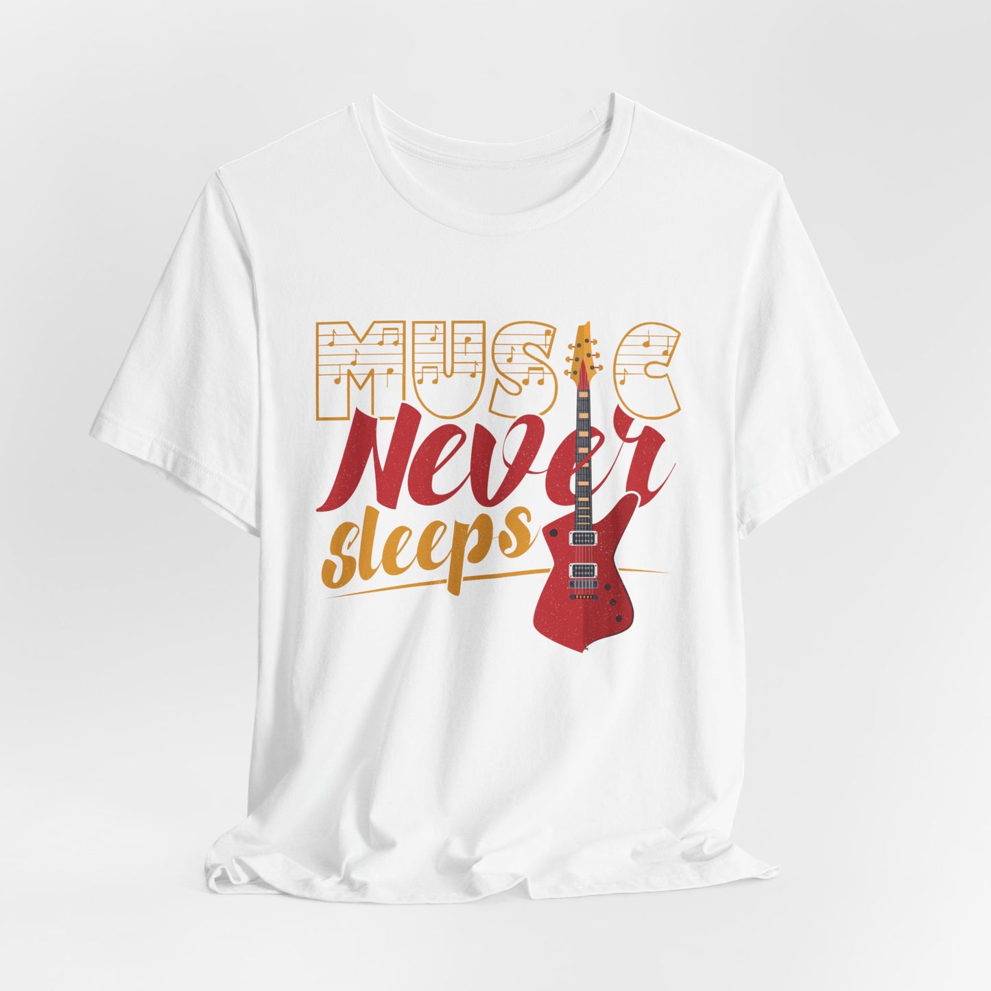 Music Never Sleeps - Unisex Jersey Short Sleeve Tee