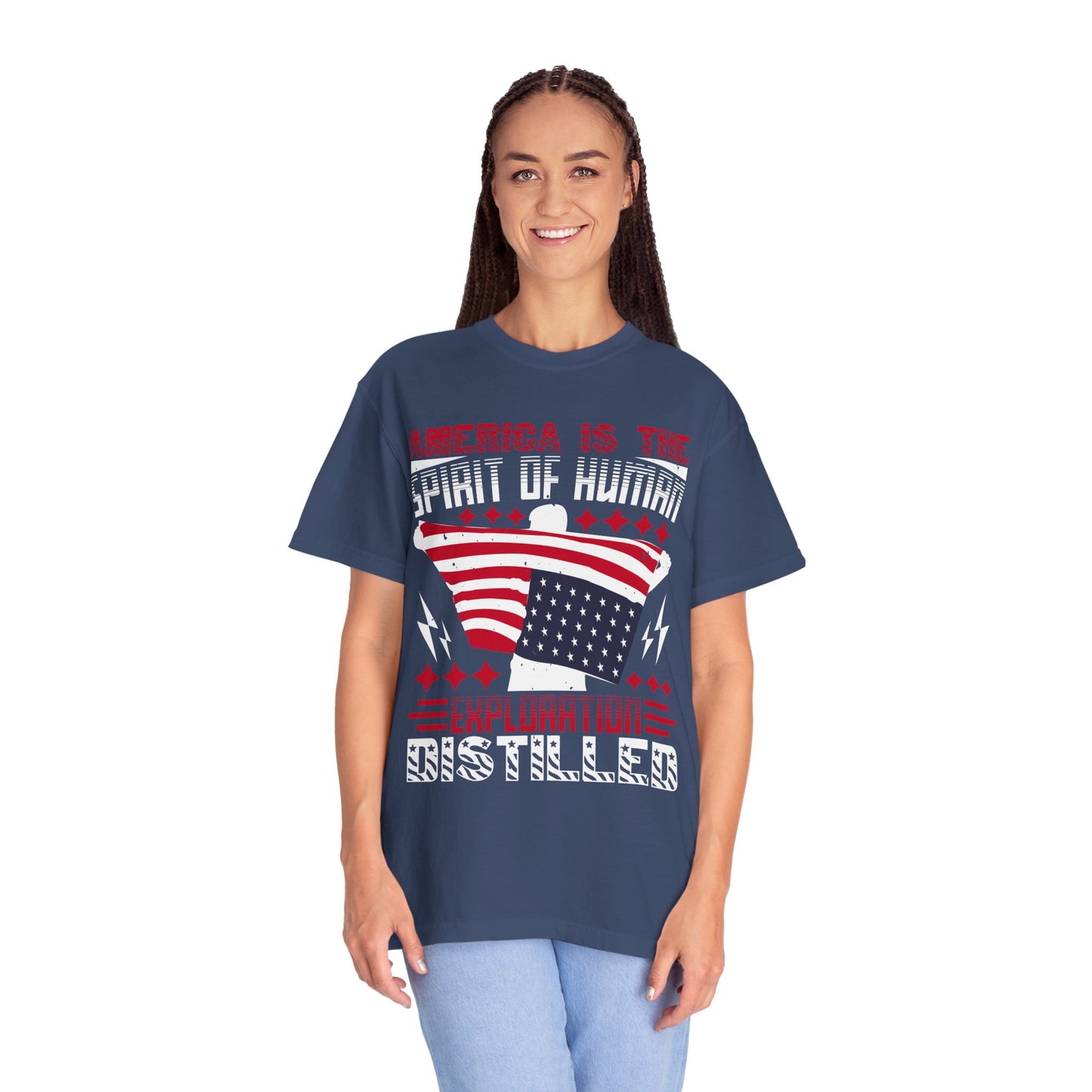 Patriotic Unisex T-Shirt - Spirit of Human Exploration, Independence Day Gift, July 4th Celebration Wear, American Pride Tee - 13792